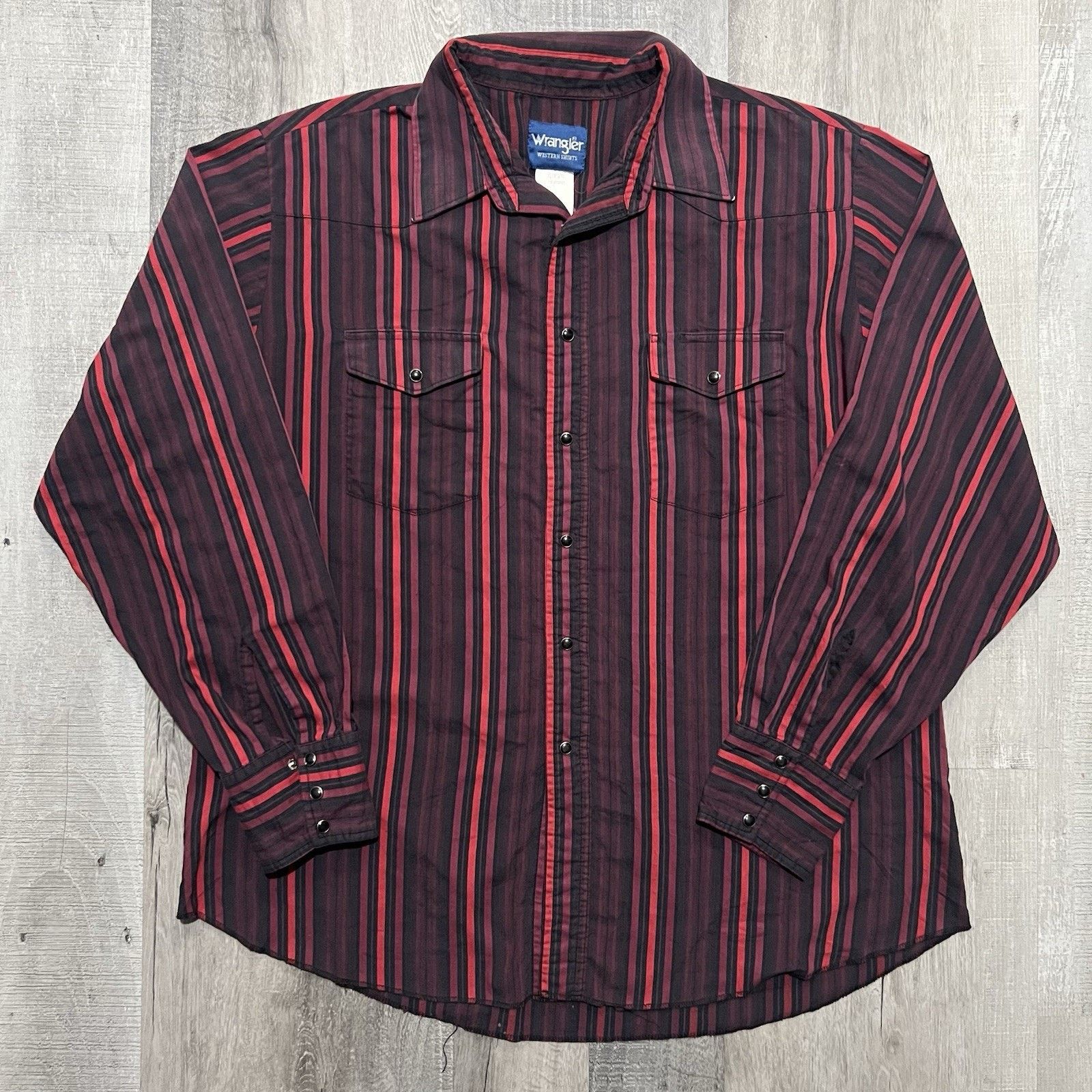 Wrangler VTG Wrangler Pearl Snap Shirt Western Striped Cowboy Size XL Size US XL / EU 56 / 4 - 1 Thumbnail