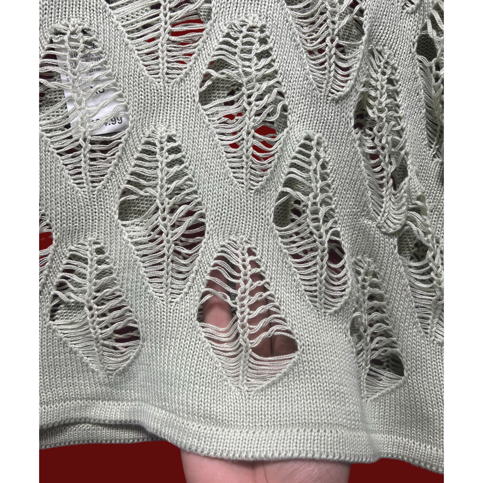 rue21 Rue 21 - Women's Openwork Knit Cropped Sweater - Pastel Gree Size XS / US 0-2 / IT 36-38 - 9 Thumbnail