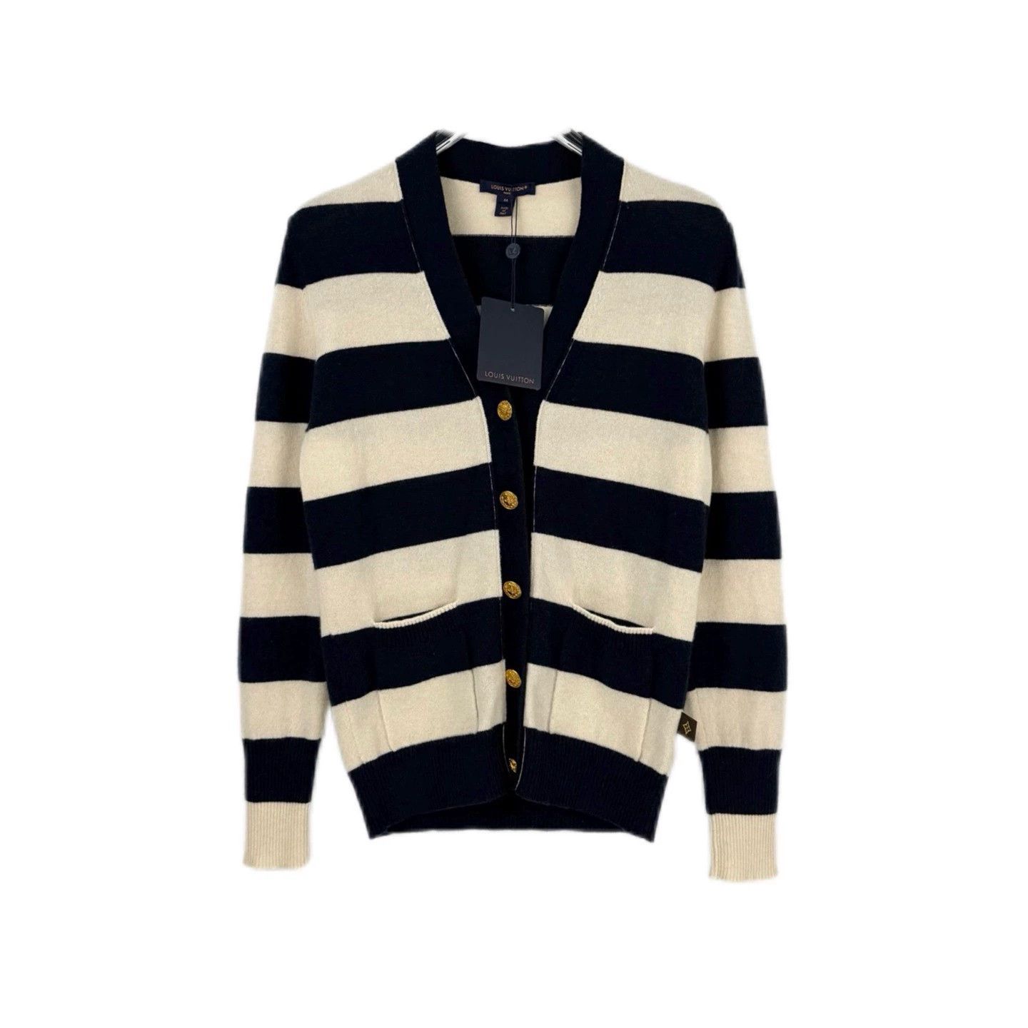 Louis Vuitton Louis Vuitton Blue White Stripe Cashmere Cardigan - dmc Size US M / EU 48-50 / 2 - 1 Thumbnail