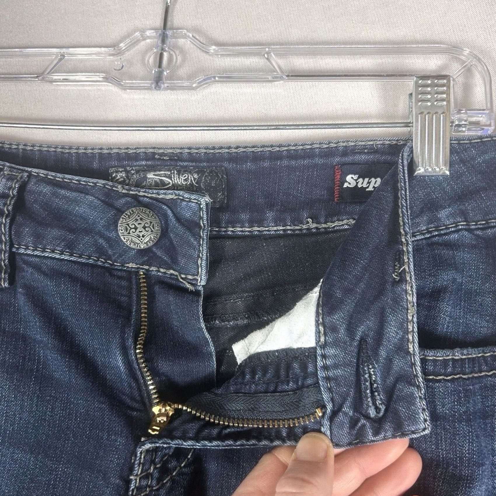 Silver Jeans Co. Silver Jeans Womens Jeans Skinny 30 26" Inseam Blue Denim Dark Wash Size 30" / US 8 / IT 44 - 4 Thumbnail