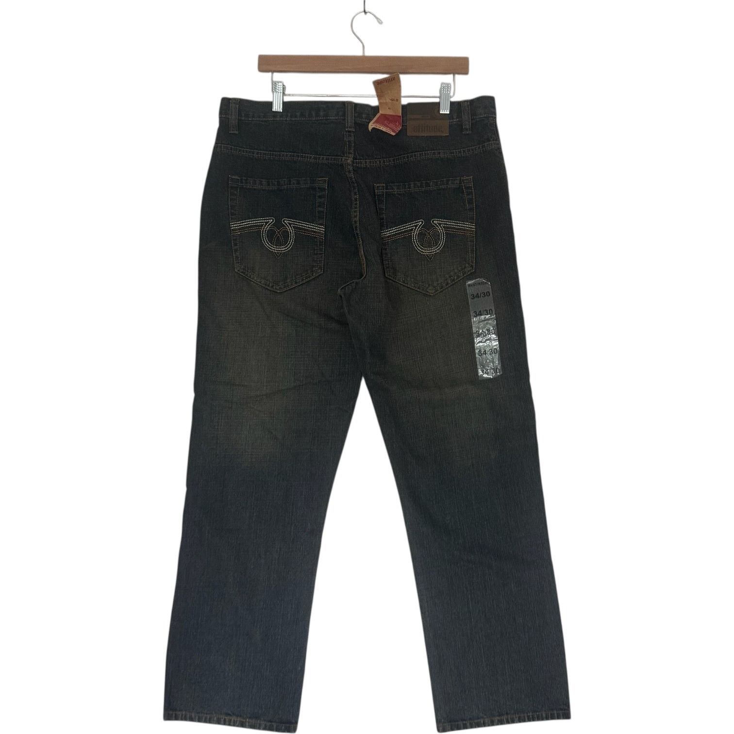 Vintage Vintage NTW Attitude Straight Leg Denim Jeans 34x30 Size US 34 / EU 50 - 5 Thumbnail