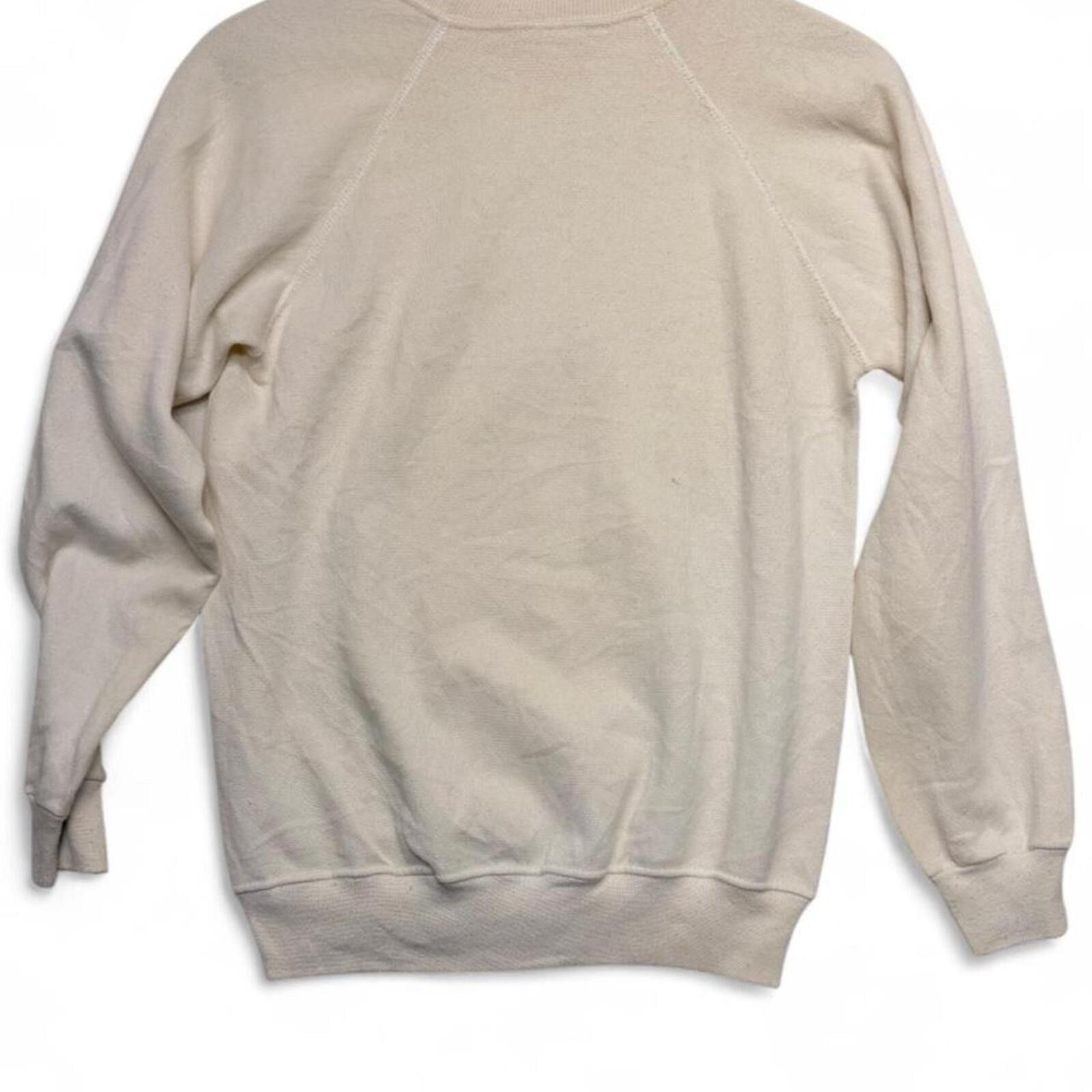Other Thrashed 80s vintage Hanes cream blank crewneck sweatshirt Size US S / EU 44-46 / 1 - 2 Thumbnail
