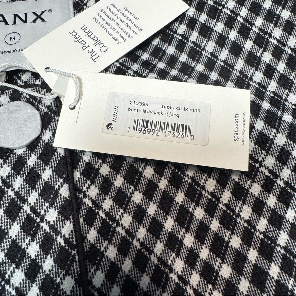 Spanx NWT New Spanx Ponte Lady Jacket Jacquard Black White Plaid Size M / US 6-8 / IT 42-44 - 8 Thumbnail