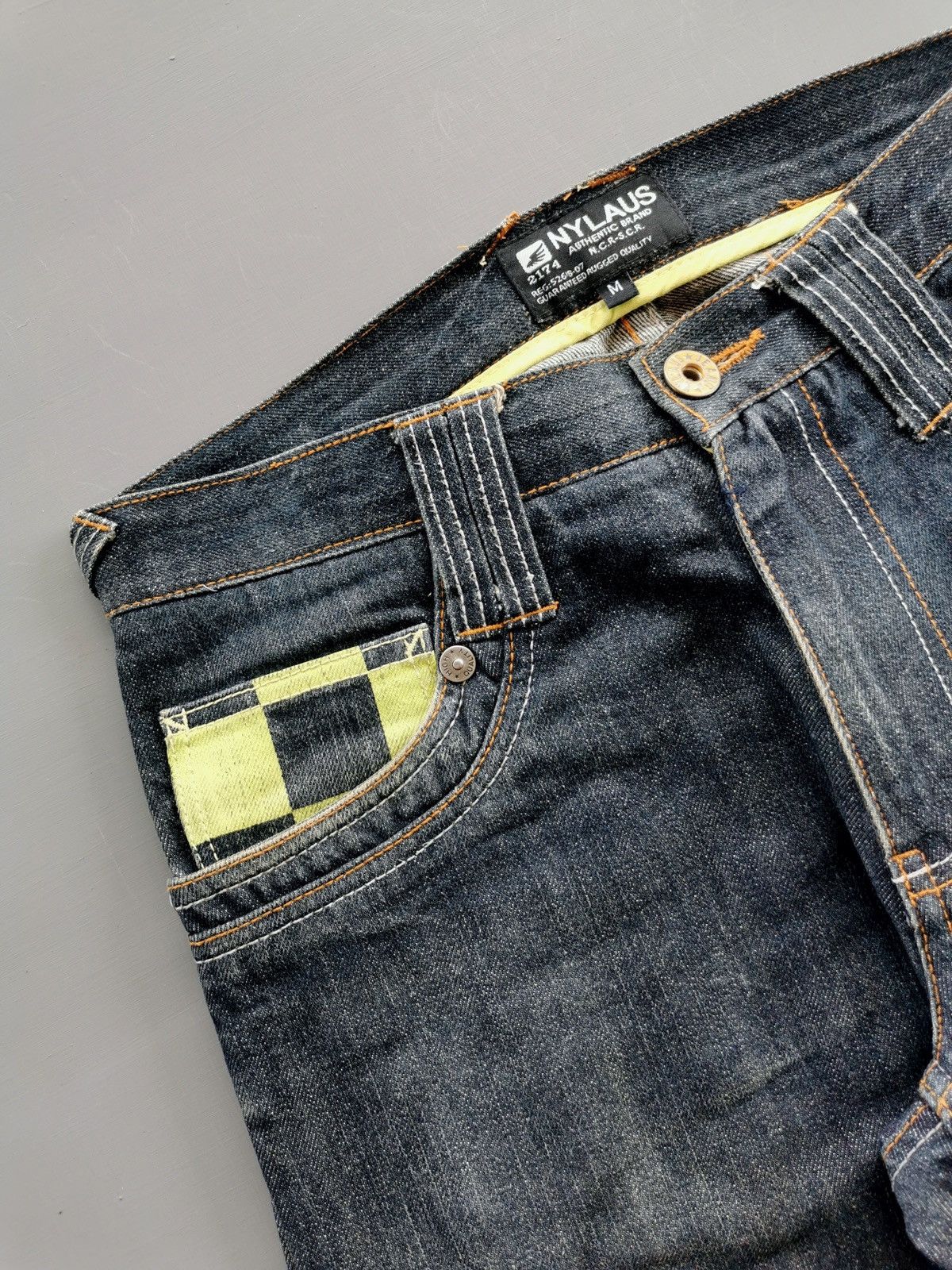 Japanese Brand Nylaus Japan Checkered Denim Jeans Size US 30 / EU 46 - 7 Thumbnail