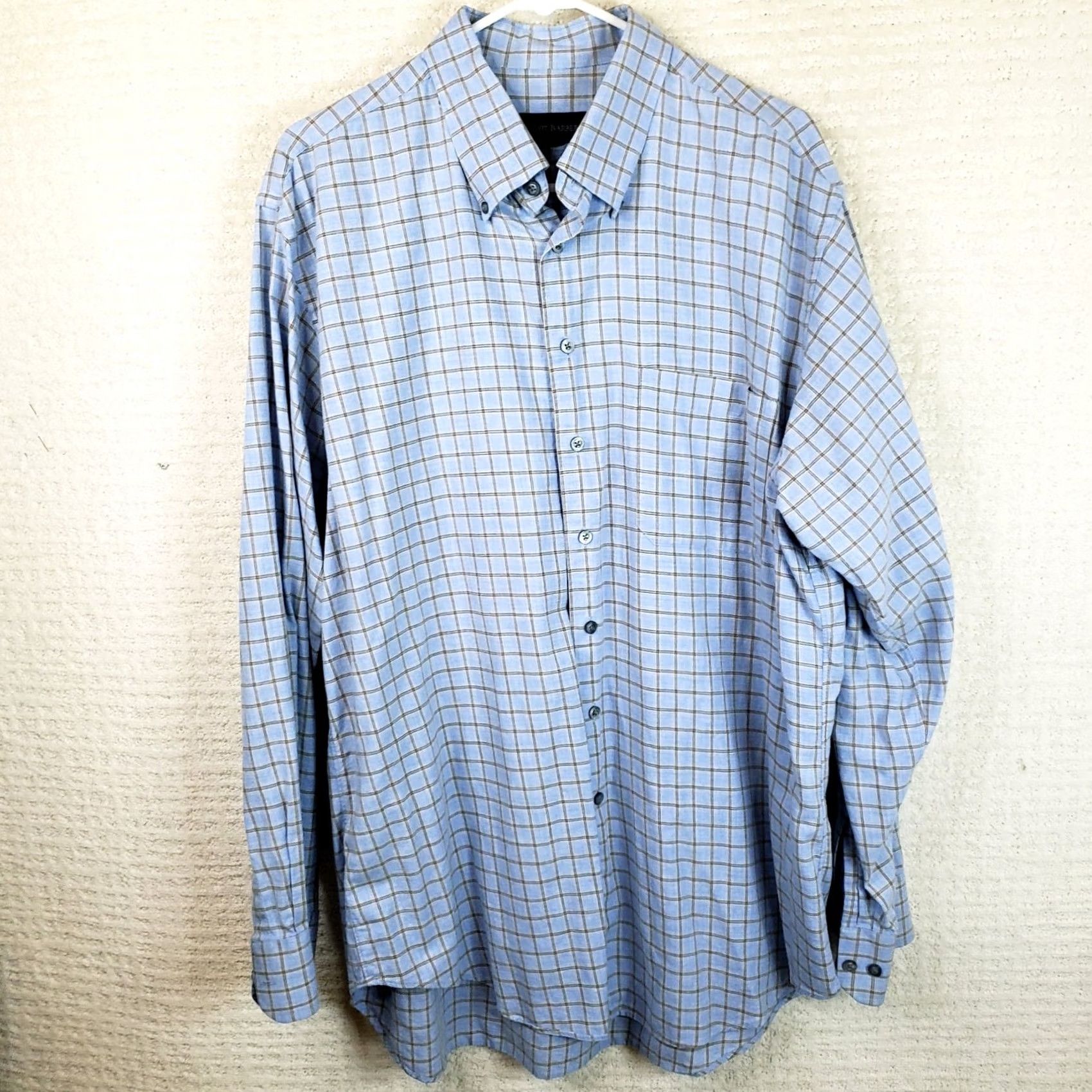 Vintage VINTAGE Scott Barber Shirt Blues Light Flannel Long Sleeve Plaid Cotton Button-Up XL Men’s Regular Size US XL / EU 56 / 4 - 2 Thumbnail