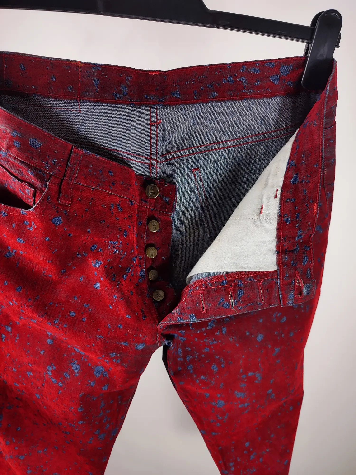 If Six Was Nine ATO The Kick Of Fashion Velour Flared Vampire Jeans Size US 33 - 19 Thumbnail