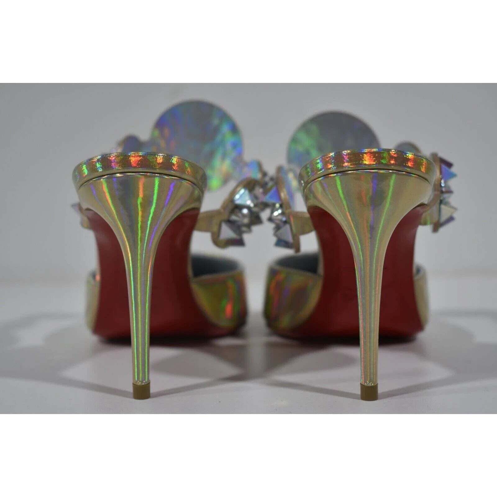 Christian Louboutin Miss Goldora 85 Gold AB Backless Sandal Mule Heel Pump 36.5 Size US 6.5 / IT 36.5 - 11 Thumbnail