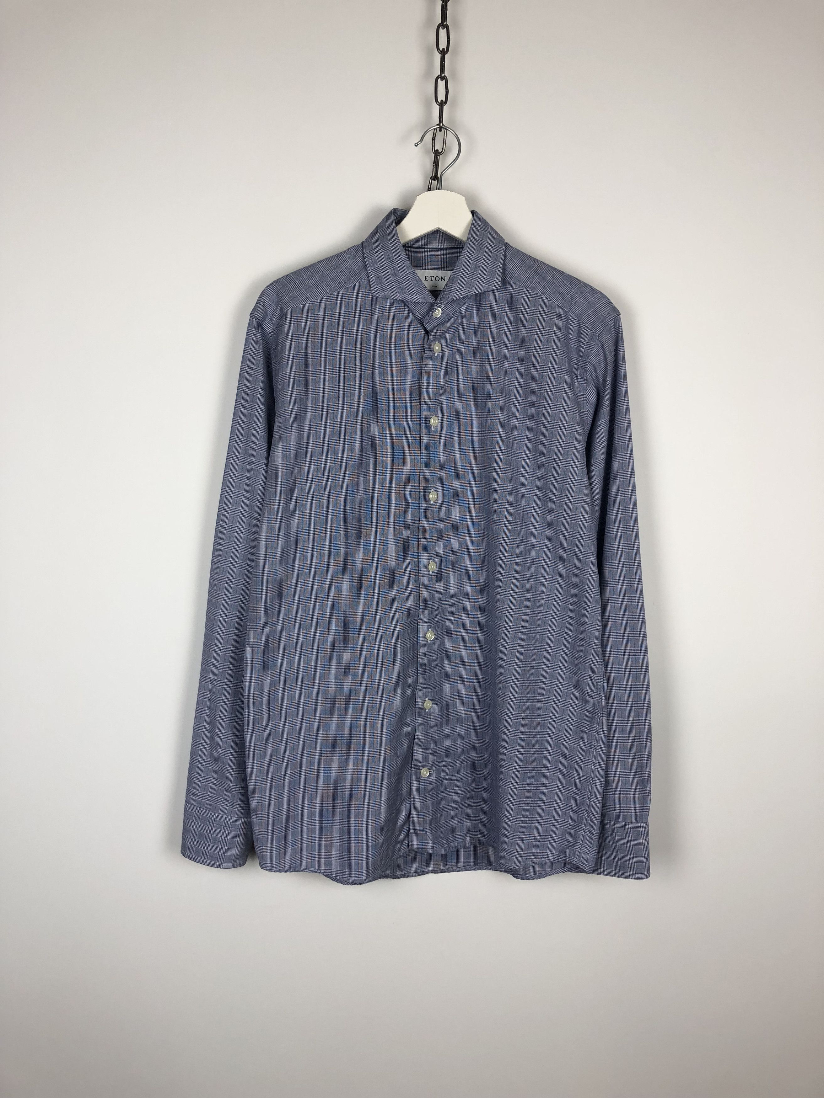 Eton Eton Classic Shirt Blue Check size 16 Size US L / EU 52-54 / 3 - 1 Thumbnail