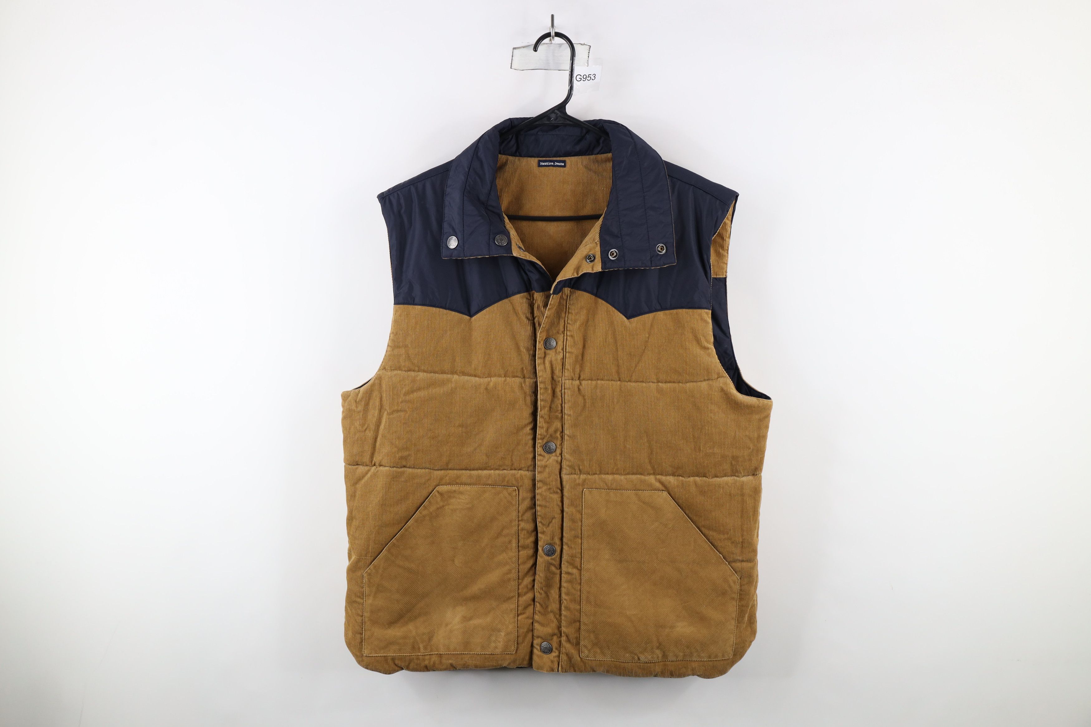 Nautica × Vintage Vintage 90s Nautica Reversible Corduroy Puffer Vest Jacket Size US XL / EU 56 / 4 - 12 Thumbnail