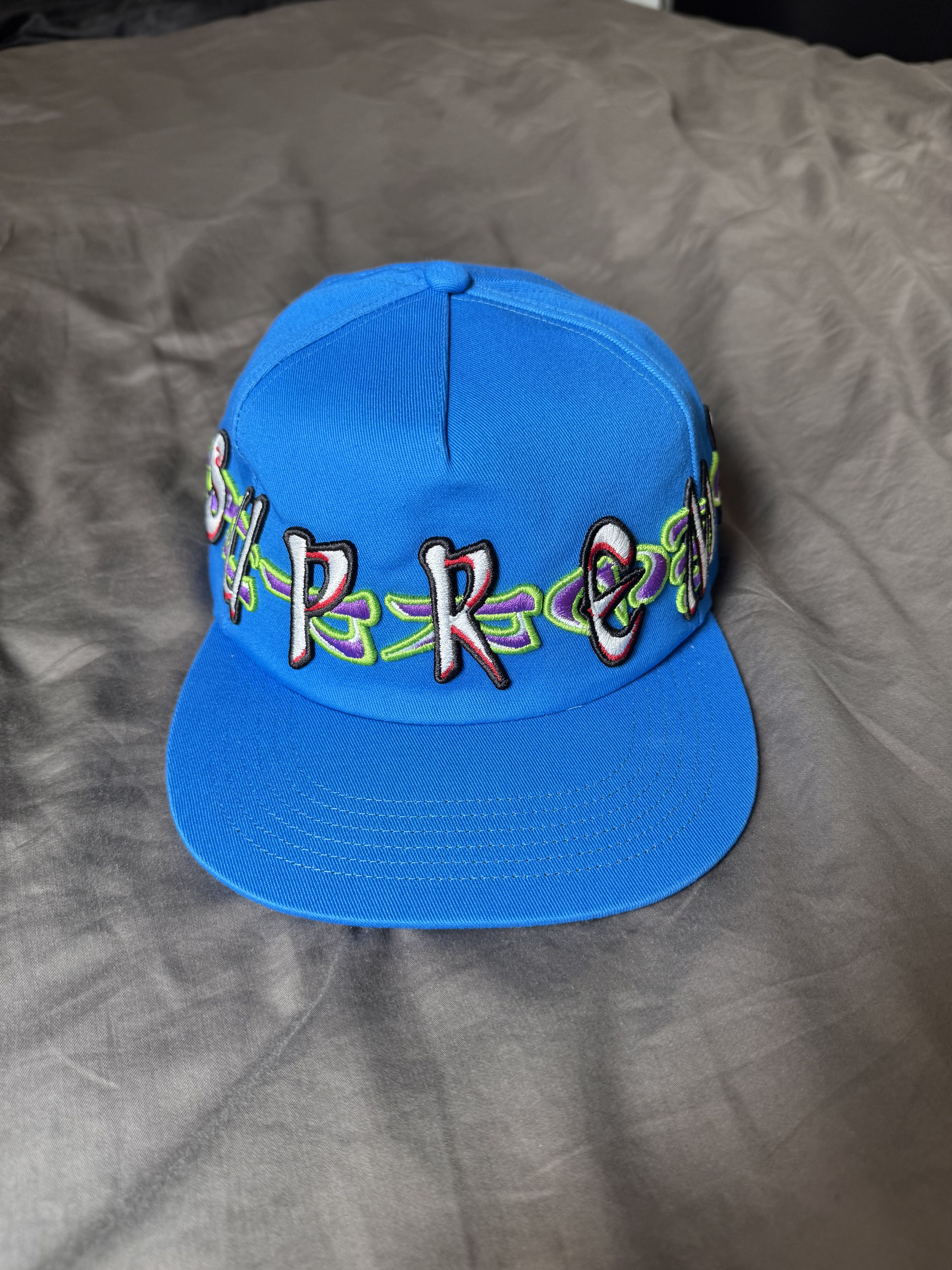 Supreme Supreme FW23 AOI Spellout 5-Panel Hat ' Blue Size ONE SIZE - 2 Thumbnail