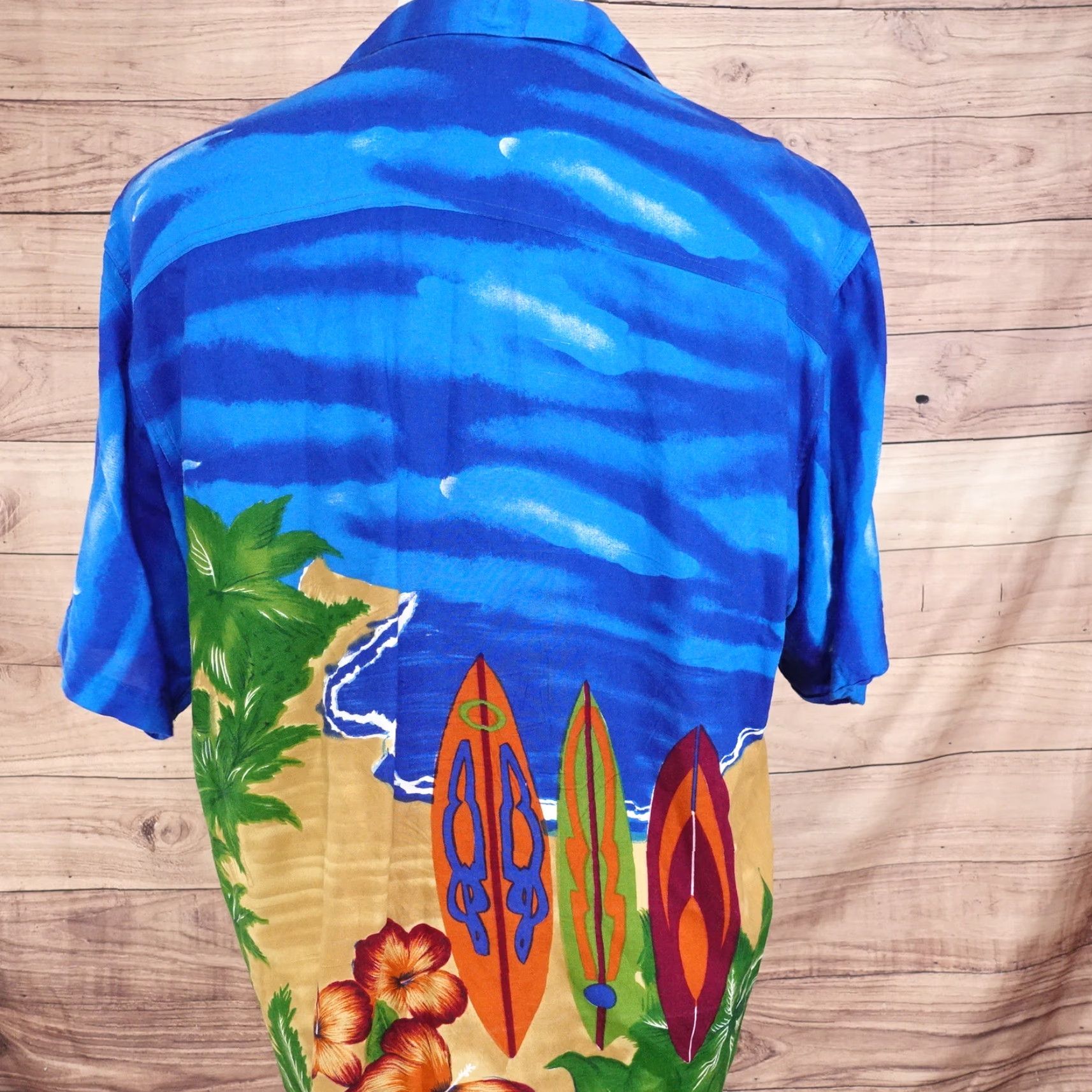 Vintage THUMBS UP FOR HIM SHIRT MENS M 100% RAYON BLUE Floral Button-Up Vintage No 90s Hawaii Beach Style Crew Neck Mens Size US M / EU 48-50 / 2 - 3 Thumbnail