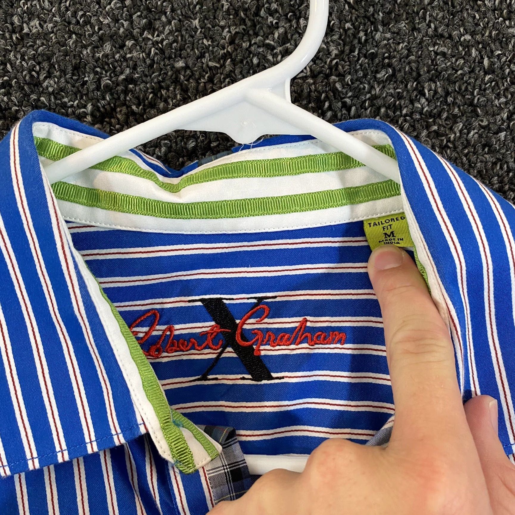 Robert Graham VINTAGE Robert Graham Shirt Men Medium Blue Stripe Button-Up Long Sleeve Casual Modern Mens Size US M / EU 48-50 / 2 - 5 Thumbnail