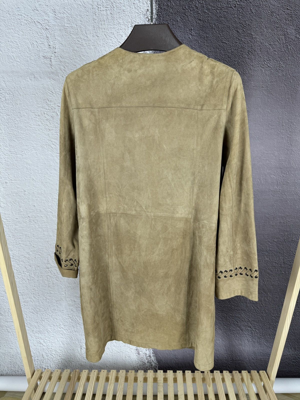 Designer MAX&MOI Paris brown goat suede leather jacket Size L / US 10 / IT 46 - 11 Thumbnail