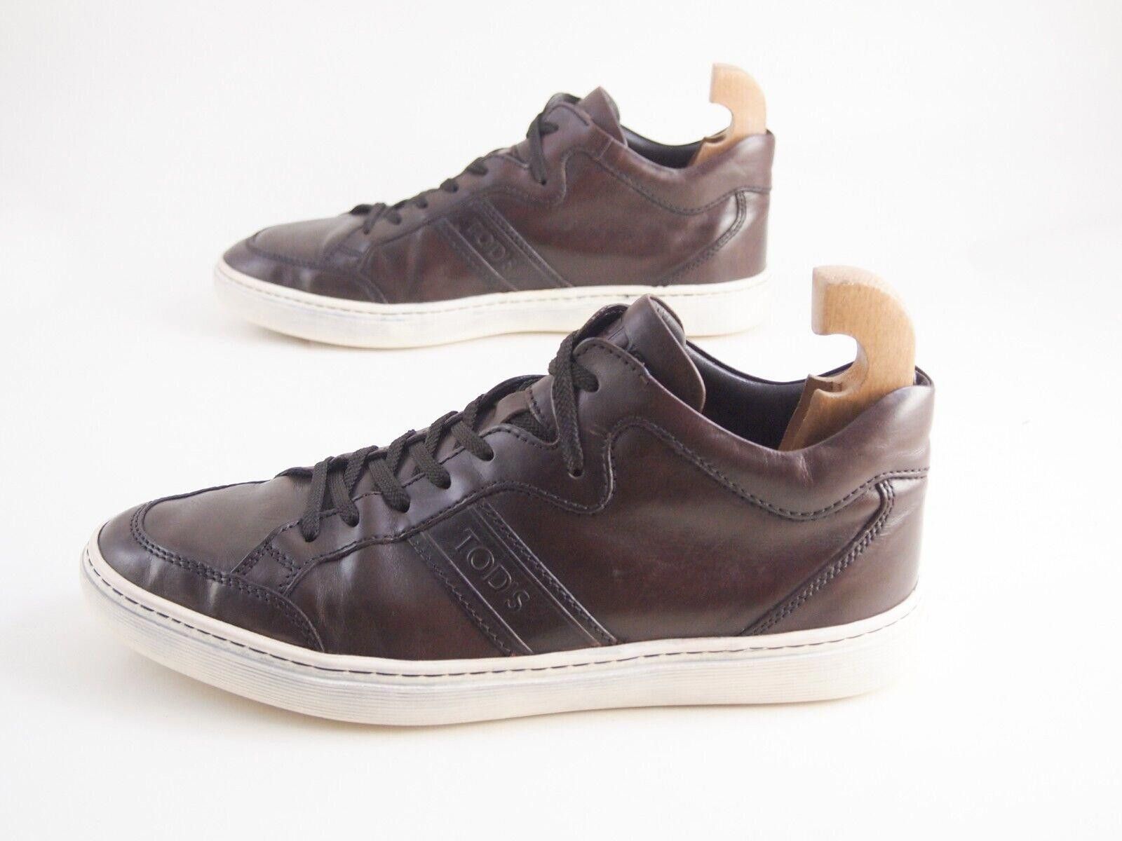Tod's TOD's Low Top Sneaker Brown Leather Mens EU 41 US 8 Size US 8 / EU 41 - 2 Thumbnail