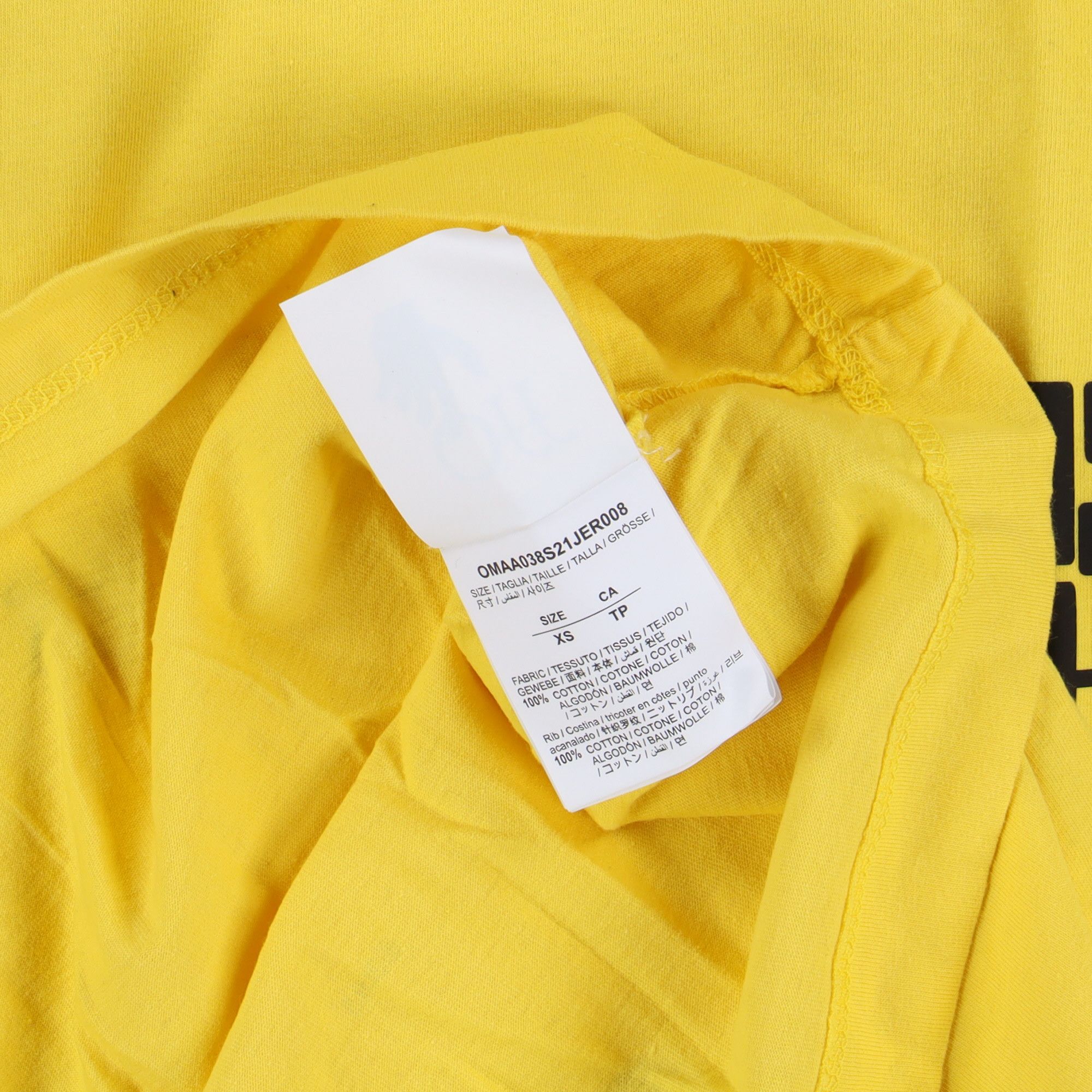 Off-White Yellow Adam Is Eve Logo Arrows Oversized T-shirt Size US XS / EU 42 / 0 - 8 Thumbnail