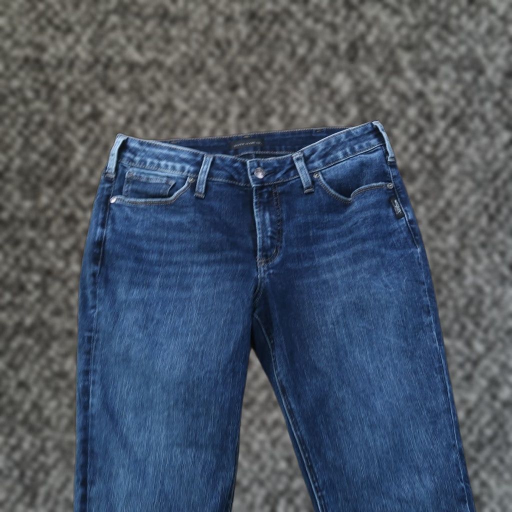 Silver Jeans Co. SILVER Jeans Silver Suki Skinny Jeans Women 32x29 Blue Denim Stretch 5-Pocket Rise Mid Slim Size 32 Regular Size 24" / US 00 / IT 34 - 1 Thumbnail