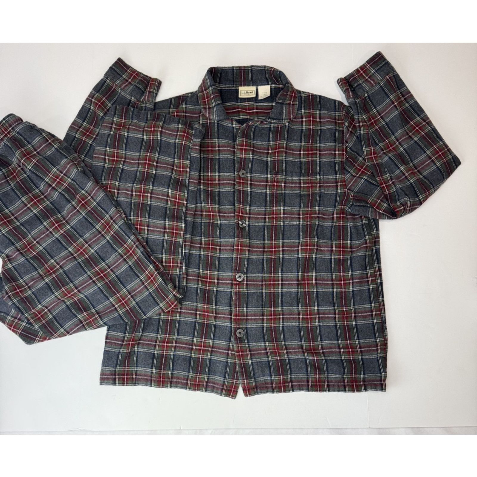 L.L. Bean L.L.Bean Men's Scotch Plaid Flannel Pajamas Gray Red Cozy Size US 32 / EU 48 - 1 Thumbnail