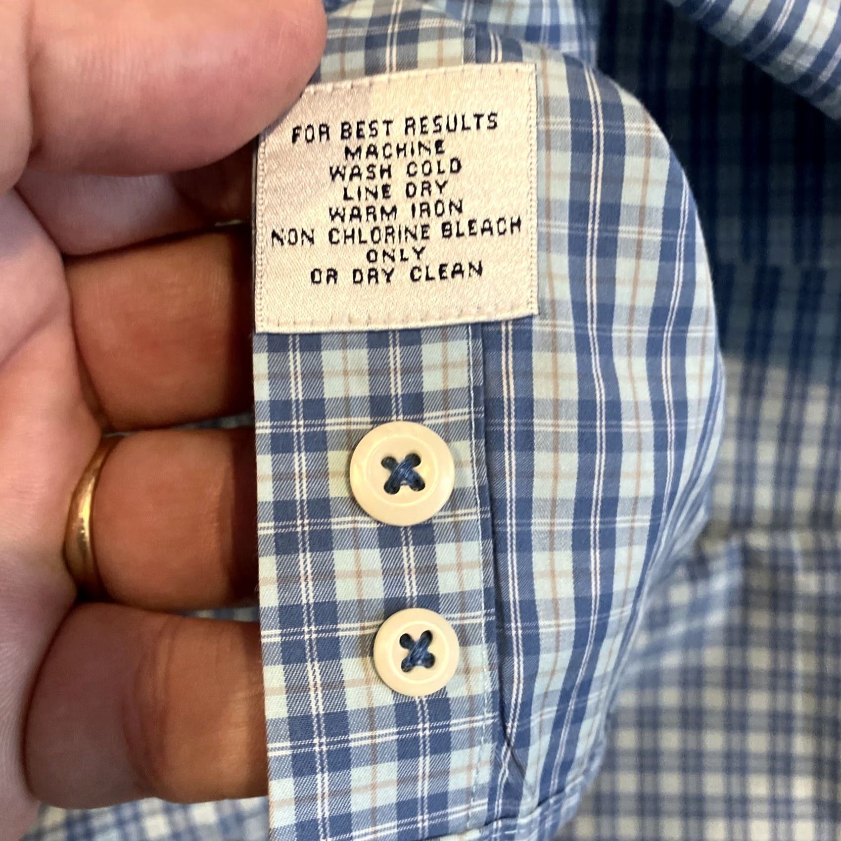Peter Millar Peter Millar Shirt Button-Up Long Sleeve Blue Plaid 100% Cotton XXL Men Regular Button-Down Collared Pockets All Seasons Casual Travel Size US XXL / EU 58 / 5 - 6 Thumbnail