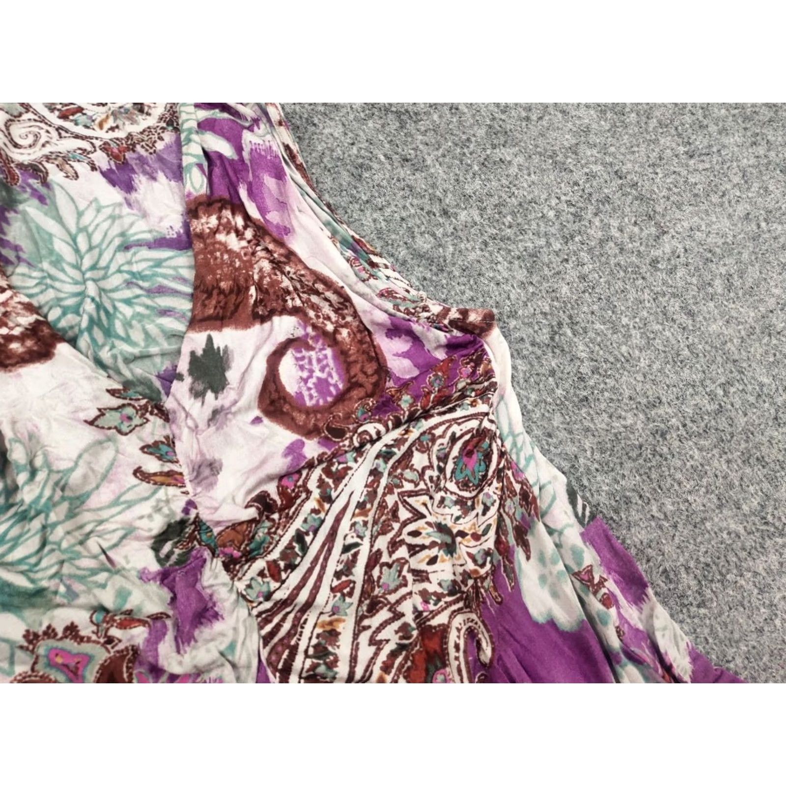 Etro ETRO Blouse Shirt Sleeveless Multicolor Floral Art Design V-Neck Jersey Silk Viscose Women 46 Size L / US 10 / IT 46 - 7 Thumbnail
