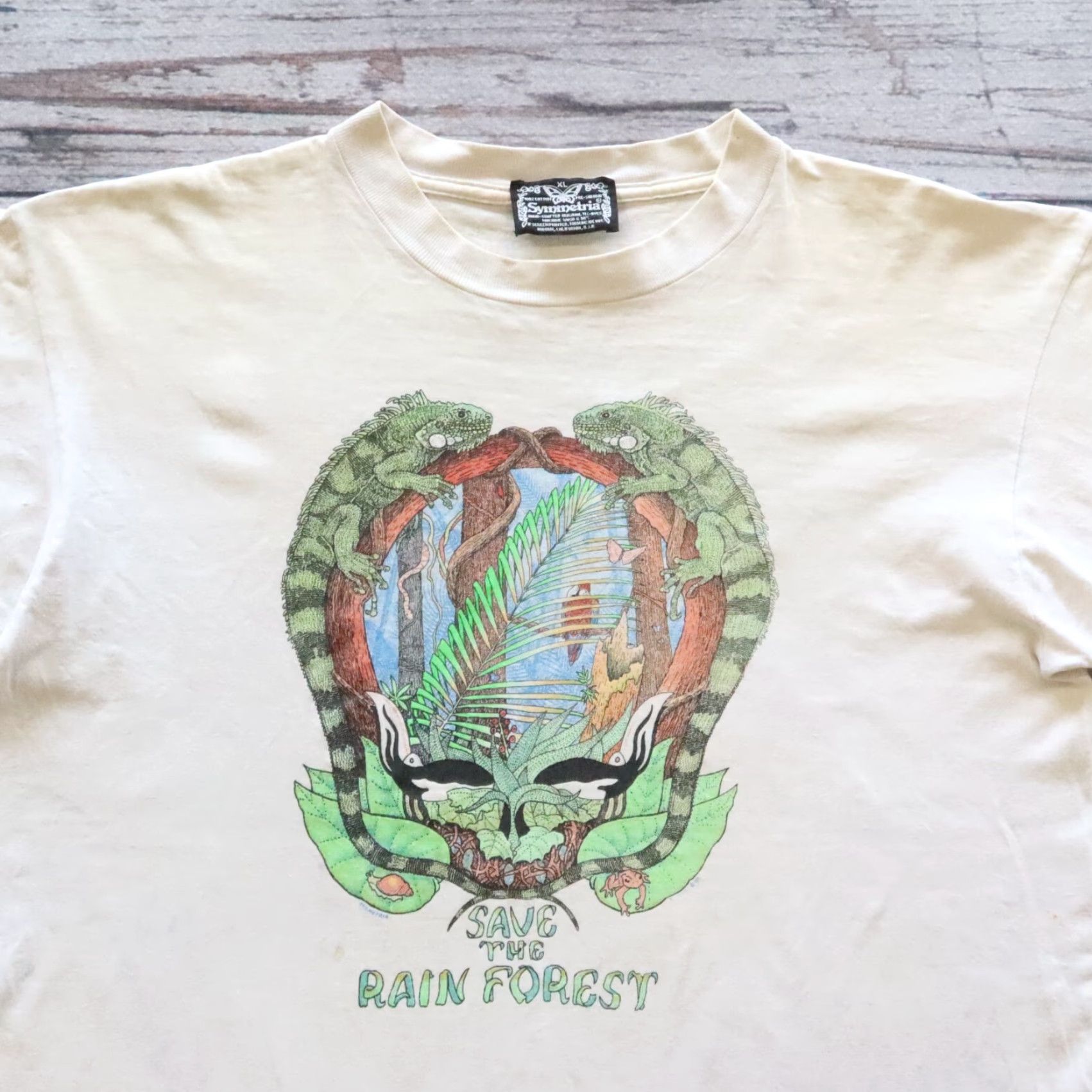 Vintage VINTAGE Grateful Dead Save The Rain Forest Tshirt XL White Mens T-Shirt 80s Concert Merchandise Size US XL / EU 56 / 4 - 2 Thumbnail