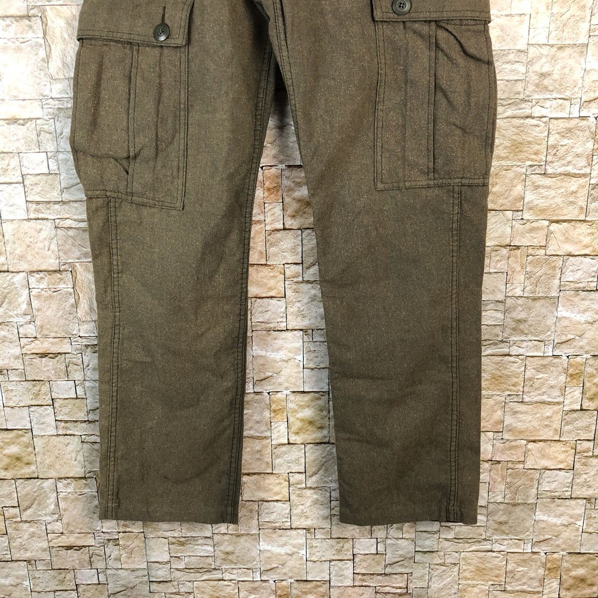 Japanese Brand Back Number Brown Cargo Multipocket Pants #A1162 Size US 27 - 6 Thumbnail