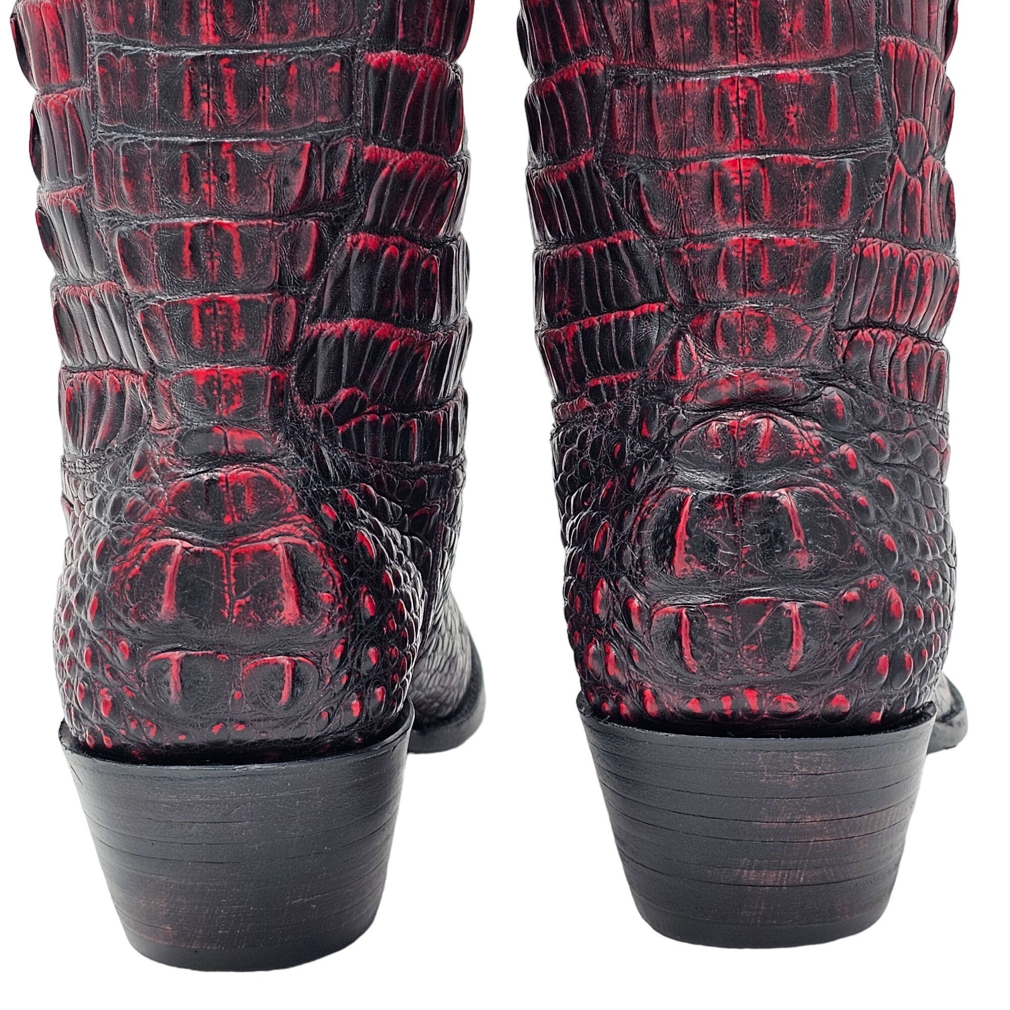 Other Tres Outlaws Black Cherry Hornback Alligator Men 11.5 Cowboy Size US 11.5 / EU 44-45 - 8 Thumbnail