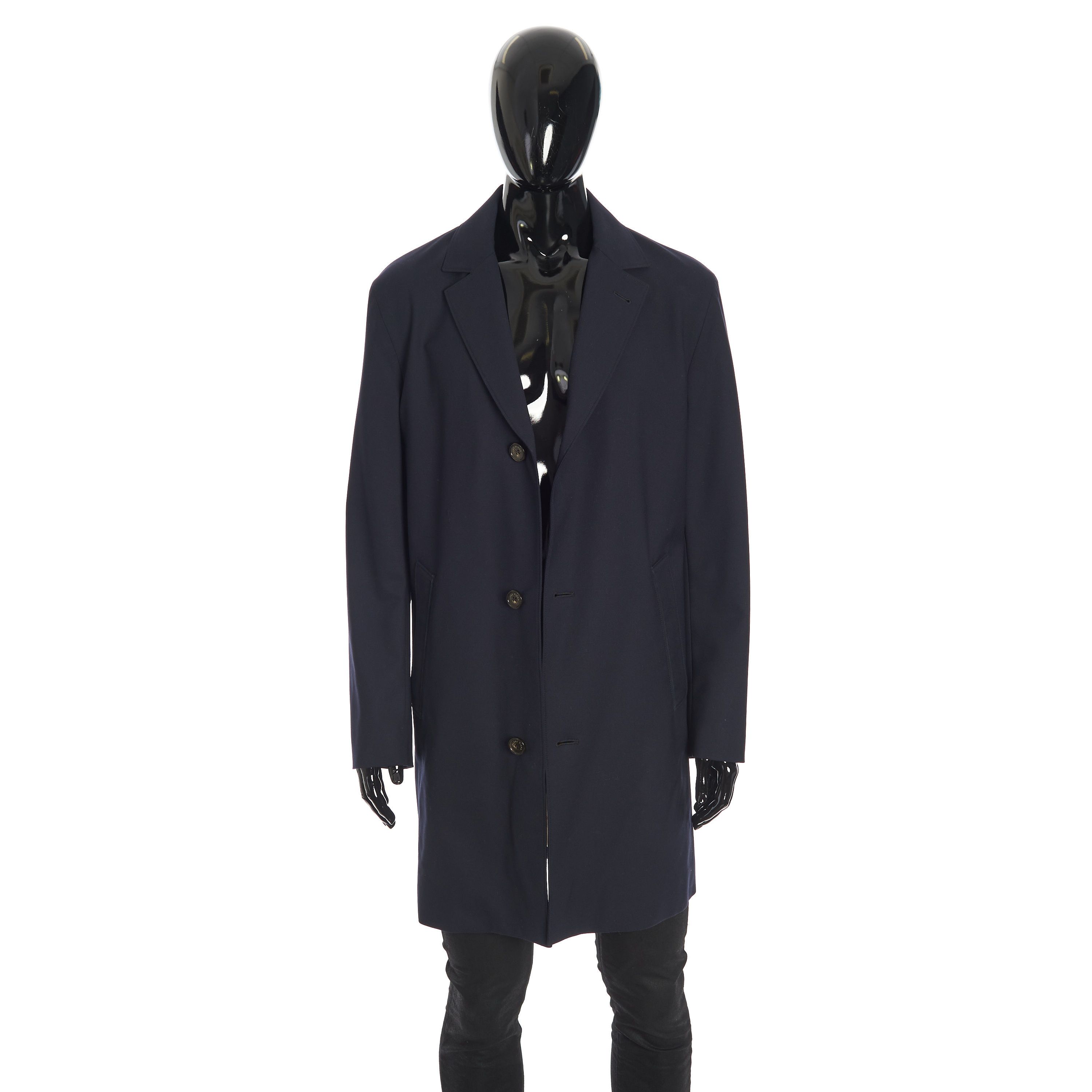 Loro Piana Wallaston Coat In Navy Blue Stretch Wool Size US S / EU 44-46 / 1 - 9 Thumbnail