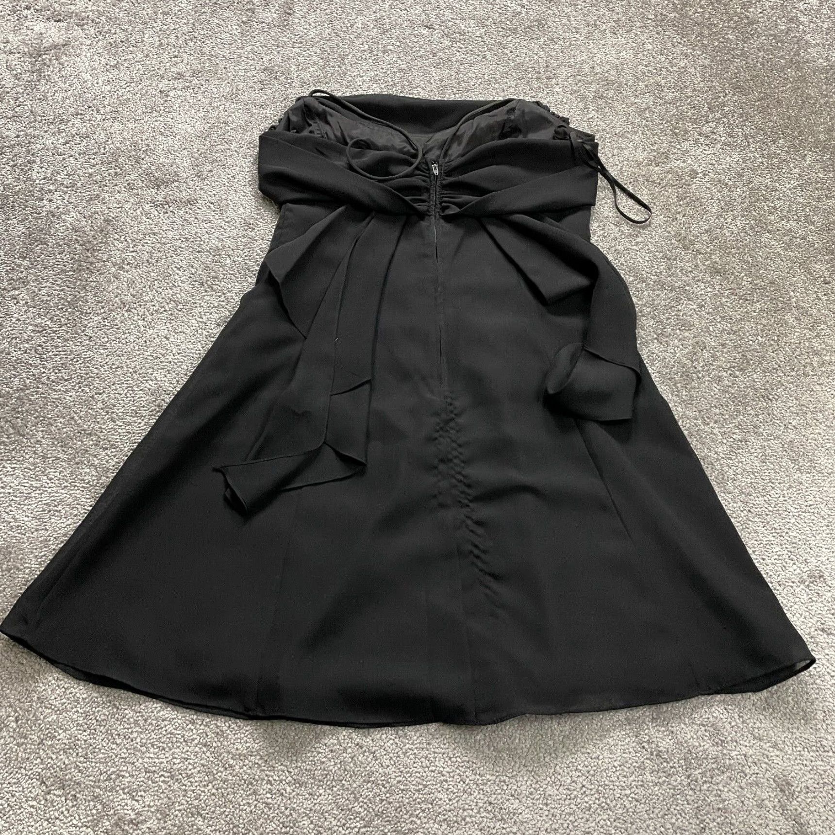 Vintage Betsy & Adam Vintage A-Line Dress Womens 14 Black Knee Length Back  Bow Cocktail Dress | Grailed