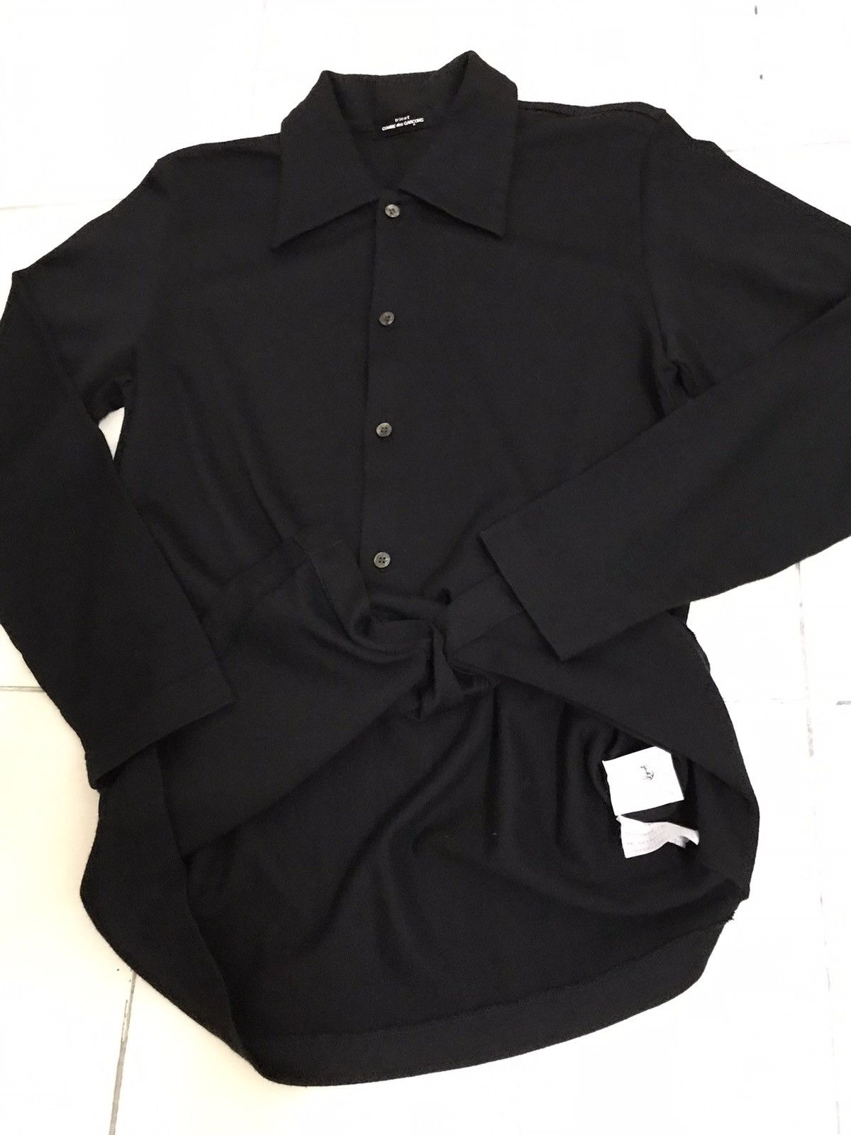 Comme des Garcons Vintage comme des Garcons Black Wool Shirt Button Up Size US M / EU 48-50 / 2 - 9 Thumbnail