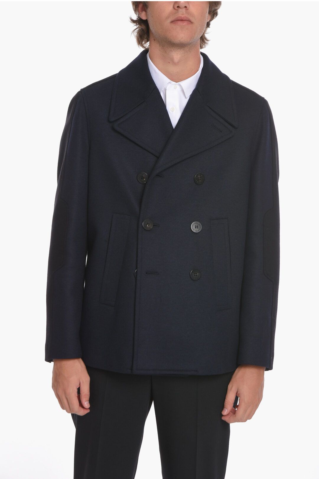 image of Neil Barrett Og1Mm1223 Double Breast Coat In Black, Men's (Size Large)