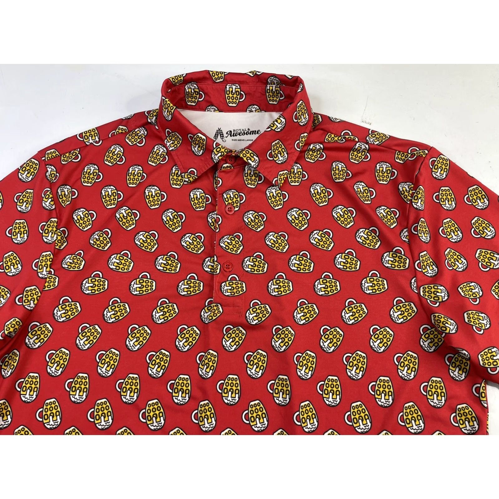 Vintage Royal & Awesome Golf Polo Shirt Men's L Red Short Sleeve Polo Shirt Golf Casual Mens Size US L / EU 52-54 / 3 - 2 Thumbnail