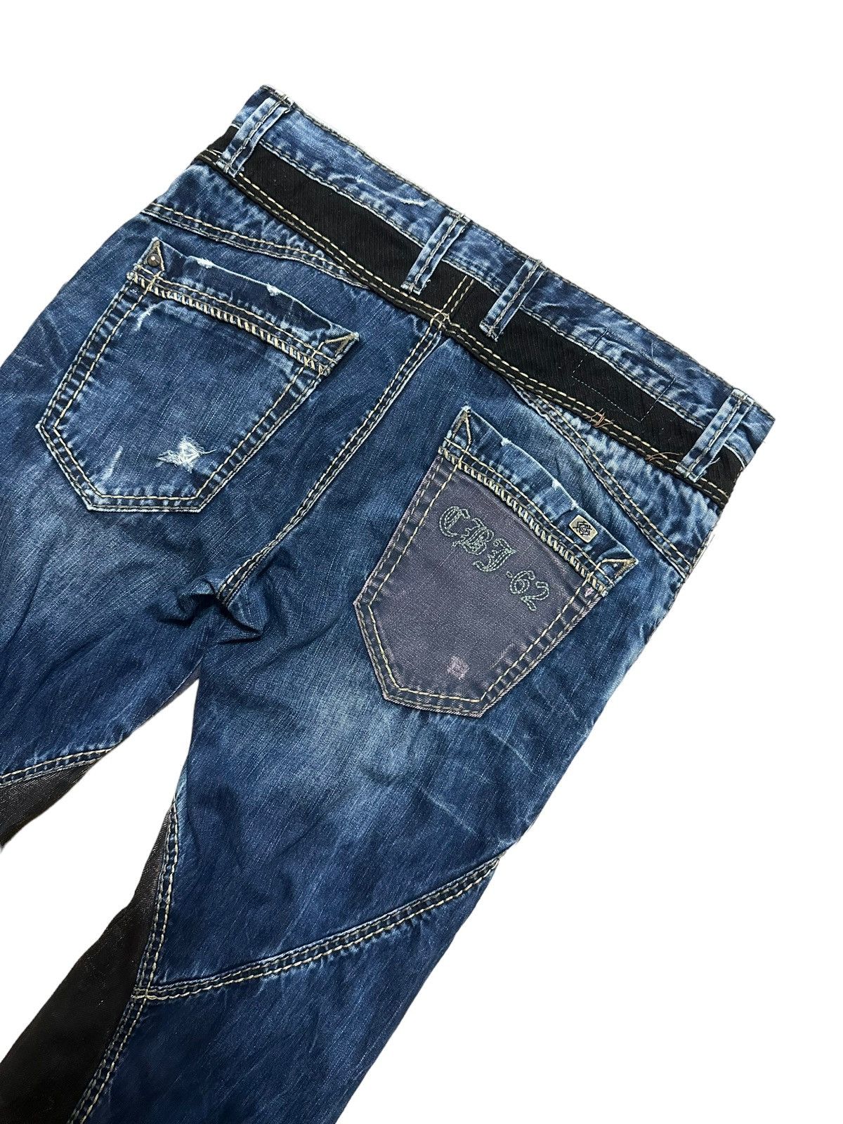 20471120 × Hysteric Glamour × Japanese Brand Cipo Denim Multicolor Distressed Pants Size US 35 - 4 Thumbnail