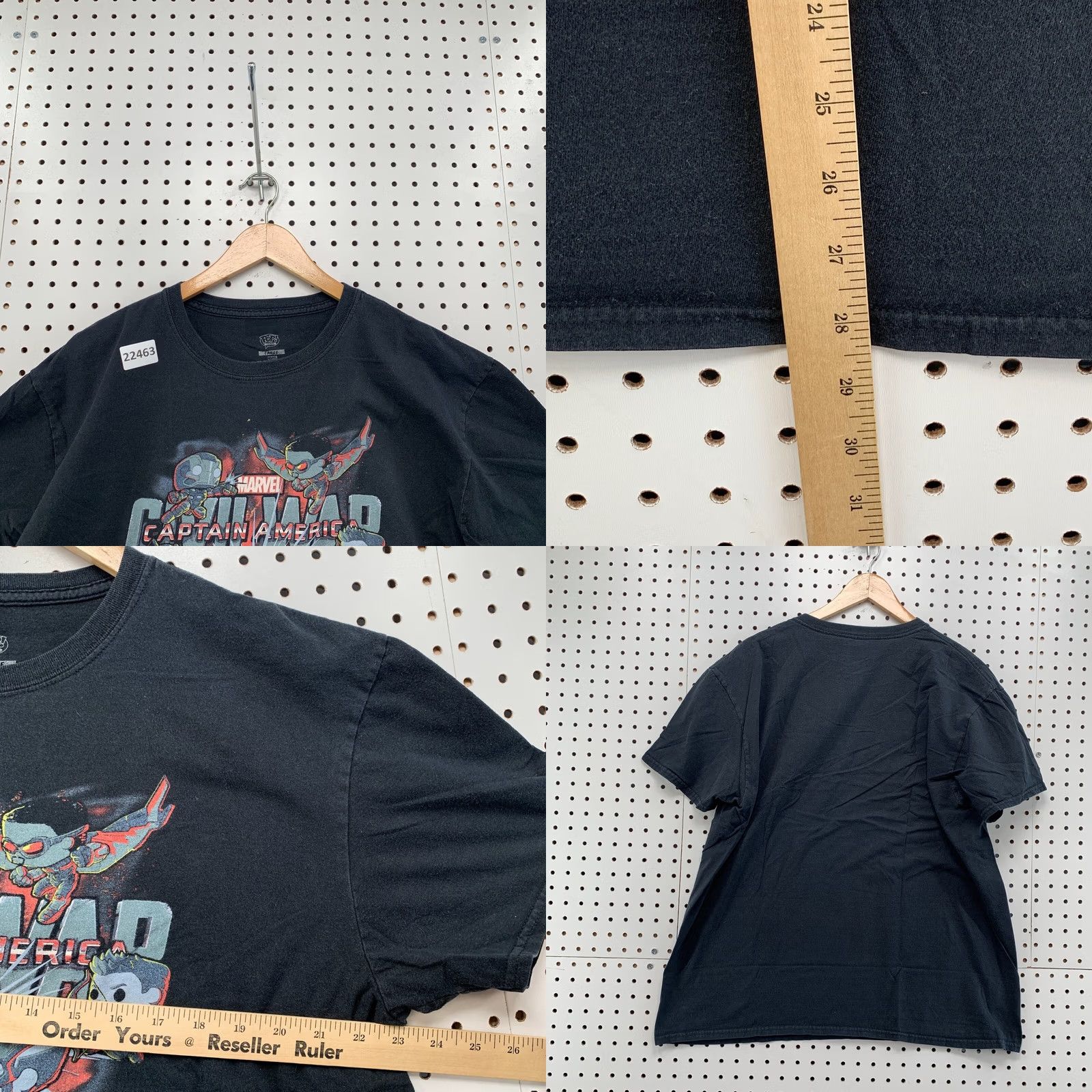 Vintage Marvel Shirt TEE Large Black Civil War Cartoon Movie Short Sleeve 23x28 Men Size US L / EU 52-54 / 3 - 8 Thumbnail