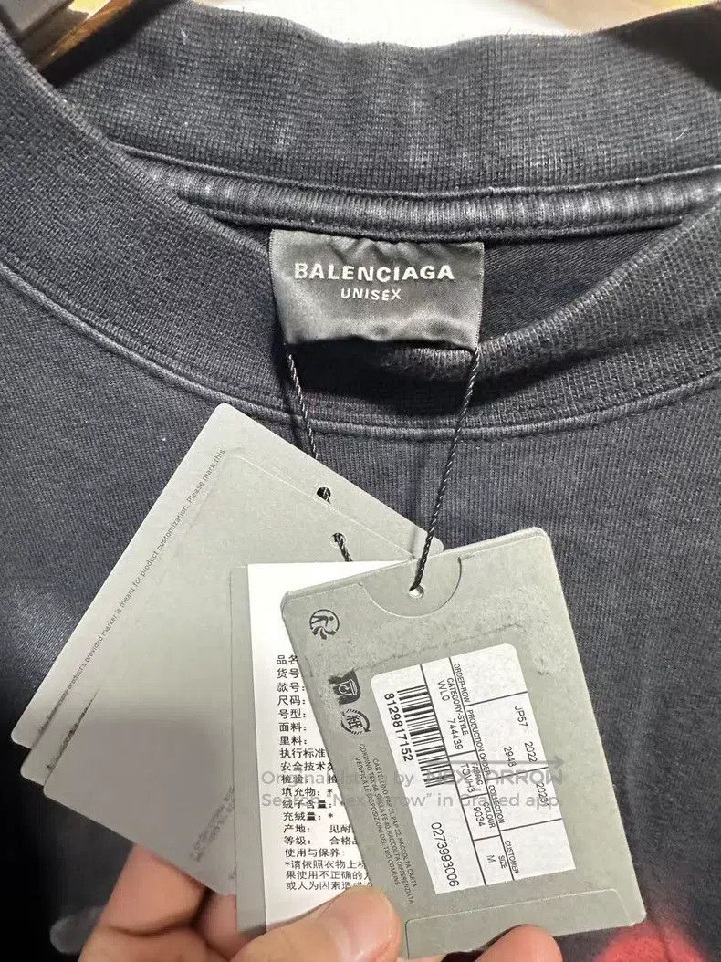 Balenciaga Balenciaga Grey Heart Print Short Sleeve T-Shirt Size US M / EU 48-50 / 2 - 3 Thumbnail