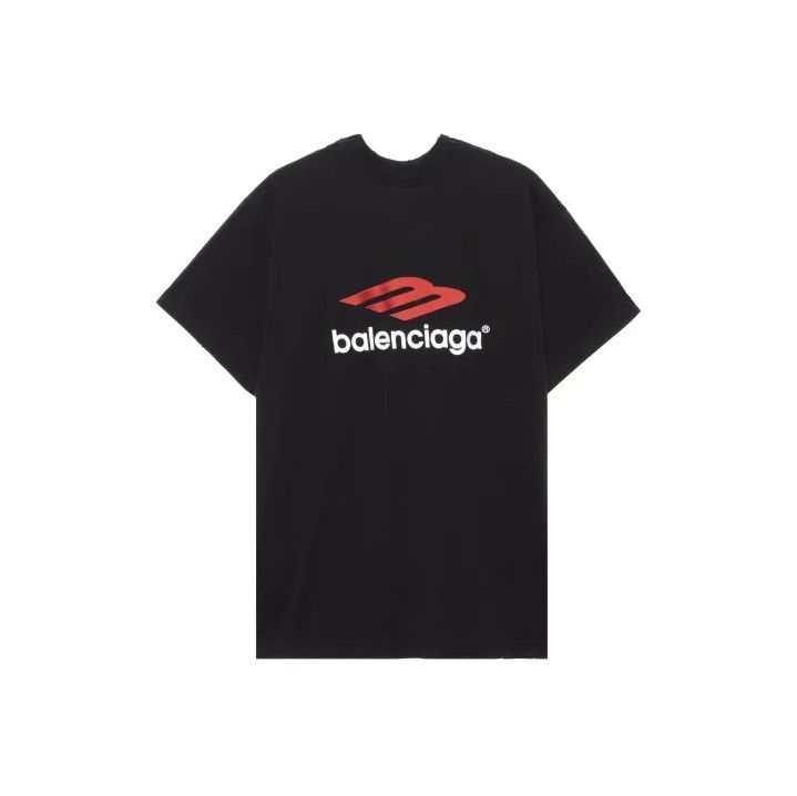 Balenciaga Balenciaga Black Logo Print Short Sleeve T-Shirt Size US L / EU 52-54 / 3 - 1 Thumbnail