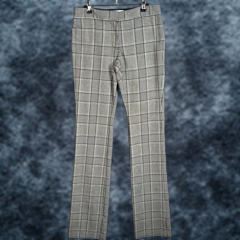 Vintage Derek Lam 10 Crosby Womens Plaid Pants... Size 30 Waist Straight Leg Gray Polyester Rayon Dress Pants Womens Mids Rise 38in Inseam - Vintage/Used Size 30" / US 8 / IT 44 - 1 Thumbnail