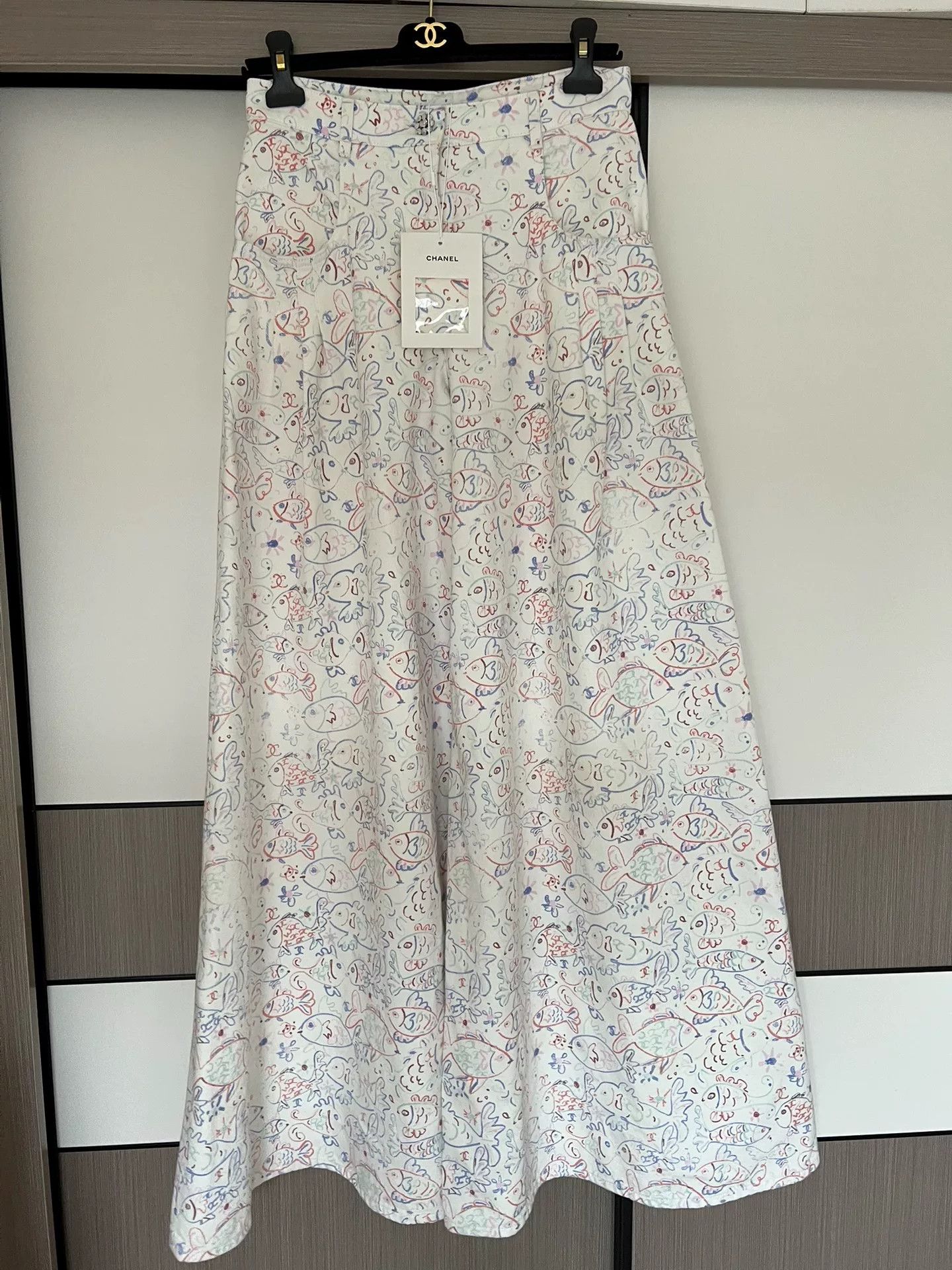 Chanel chanel fish pattern wide-leg pants size 38 Size US 38 / EU 54 - 1 Thumbnail