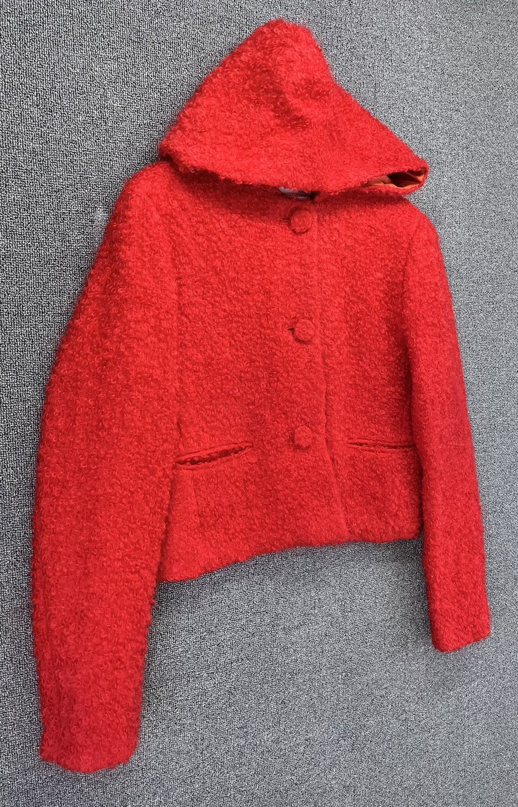 agnes b. Vintage Agnes B. Deep Pile Fleece Hoodie Jacket Size XXS / US 00 / IT 34 - 2 Thumbnail