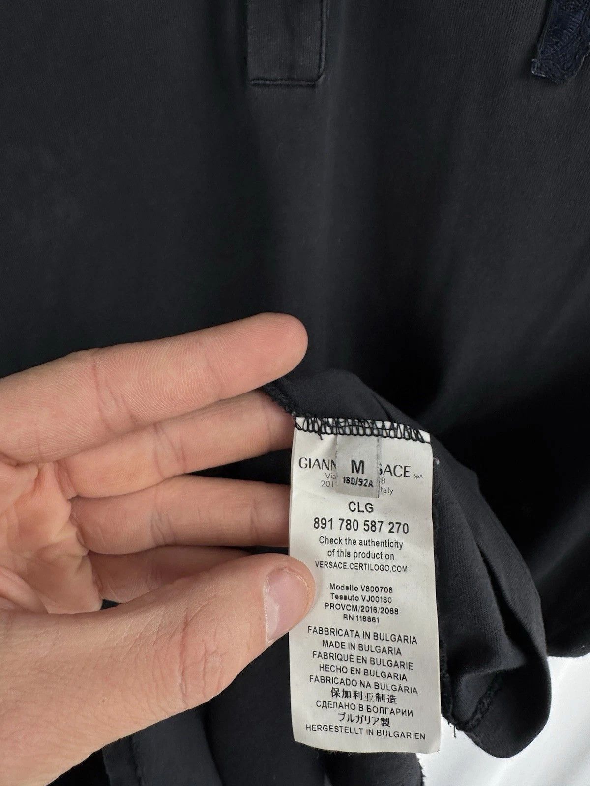 Versace Authentic Versace Polo –Black Designer Shirt with Subtle Em Size US M / EU 48-50 / 2 - 5 Thumbnail