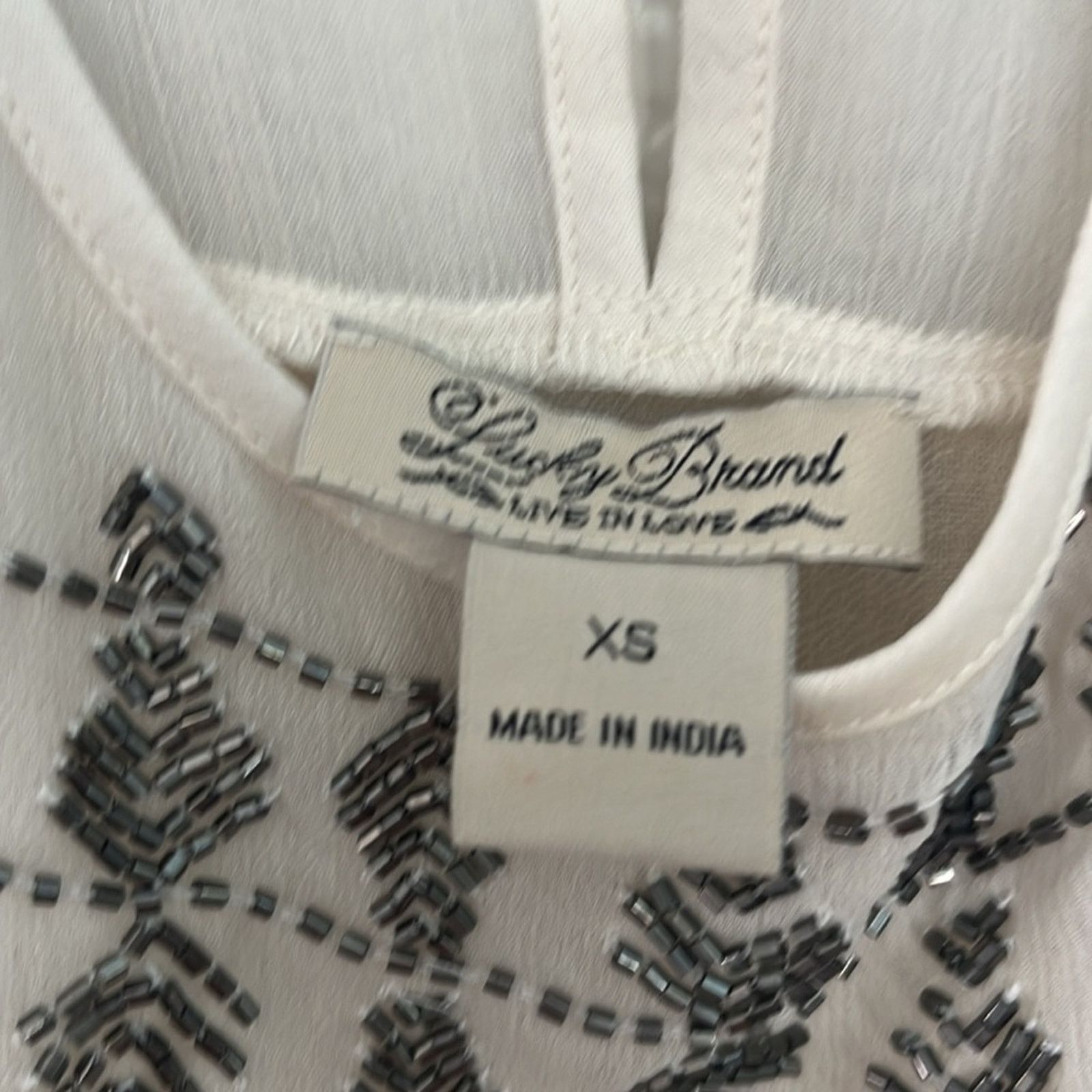Lucky Brand Lucky Brand Cream Blouse Size XS Size XS / US 0-2 / IT 36-38 - 4 Thumbnail