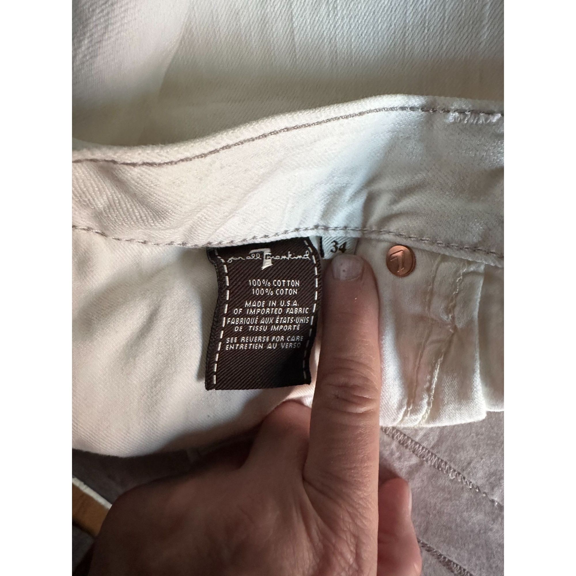 7 For All Mankind 7 FOR ALL MANKIND Sz 34 SLIMMY DENIM JEANS IN CLEAN WHITE Size US 34 / EU 50 - 3 Thumbnail