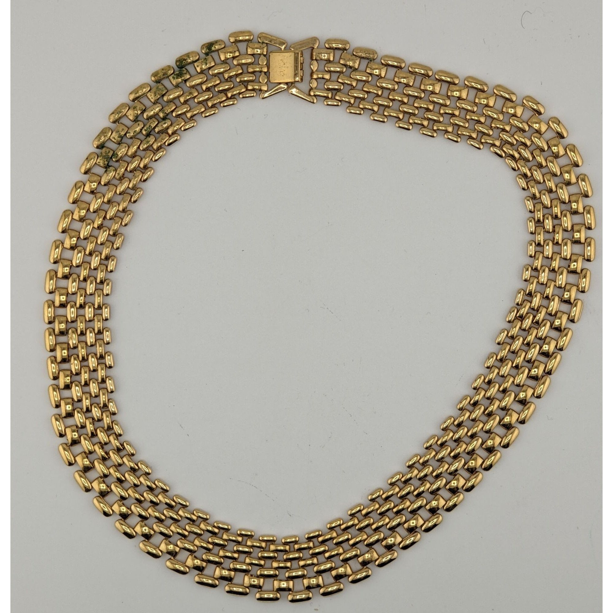 Other Vintage Elegant Panther Link Gold-Tone Choker Necklace With Size ONE SIZE - 5 Thumbnail