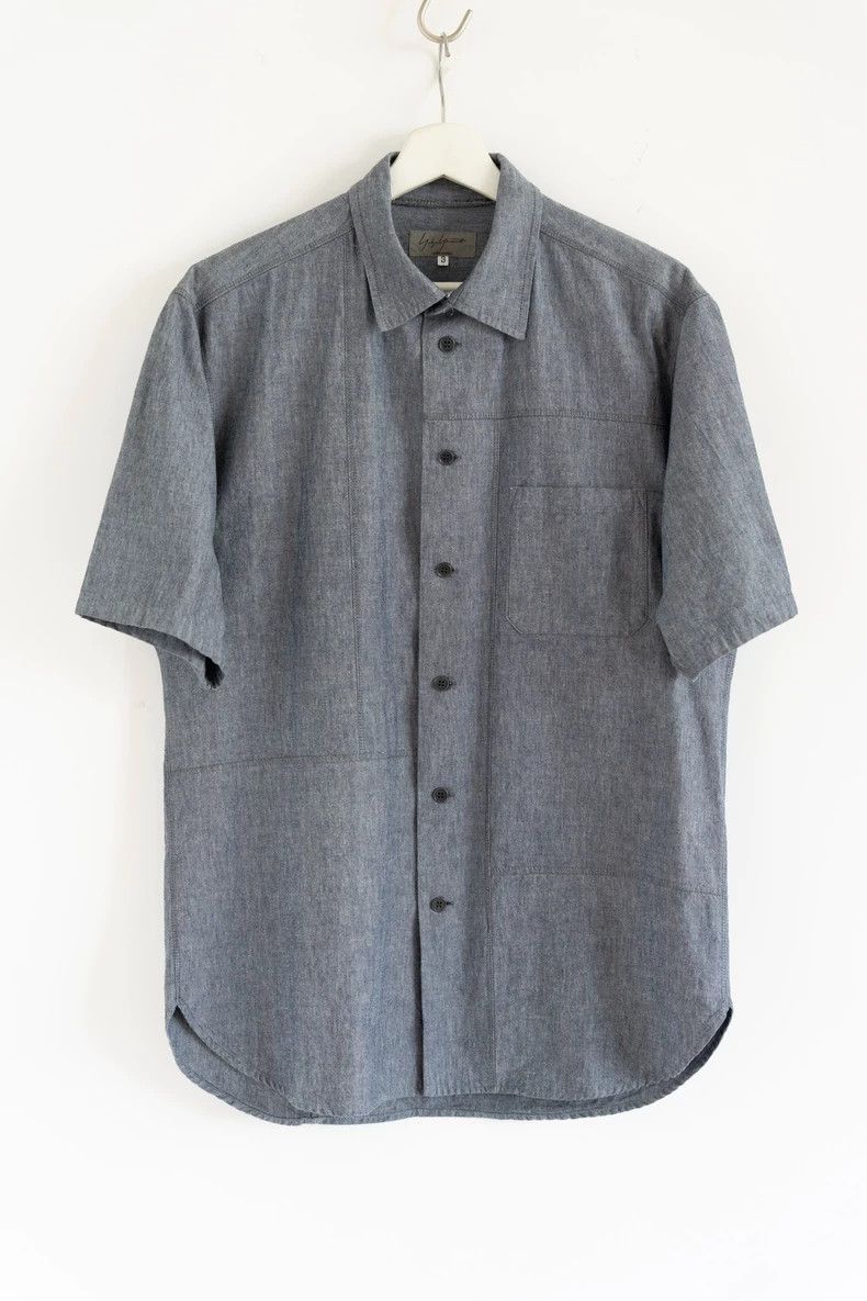 Yohji Yamamoto Yohji Yamamoto 12ss open line denim short sleeve shirt Size US L / EU 52-54 / 3 - 1 Thumbnail
