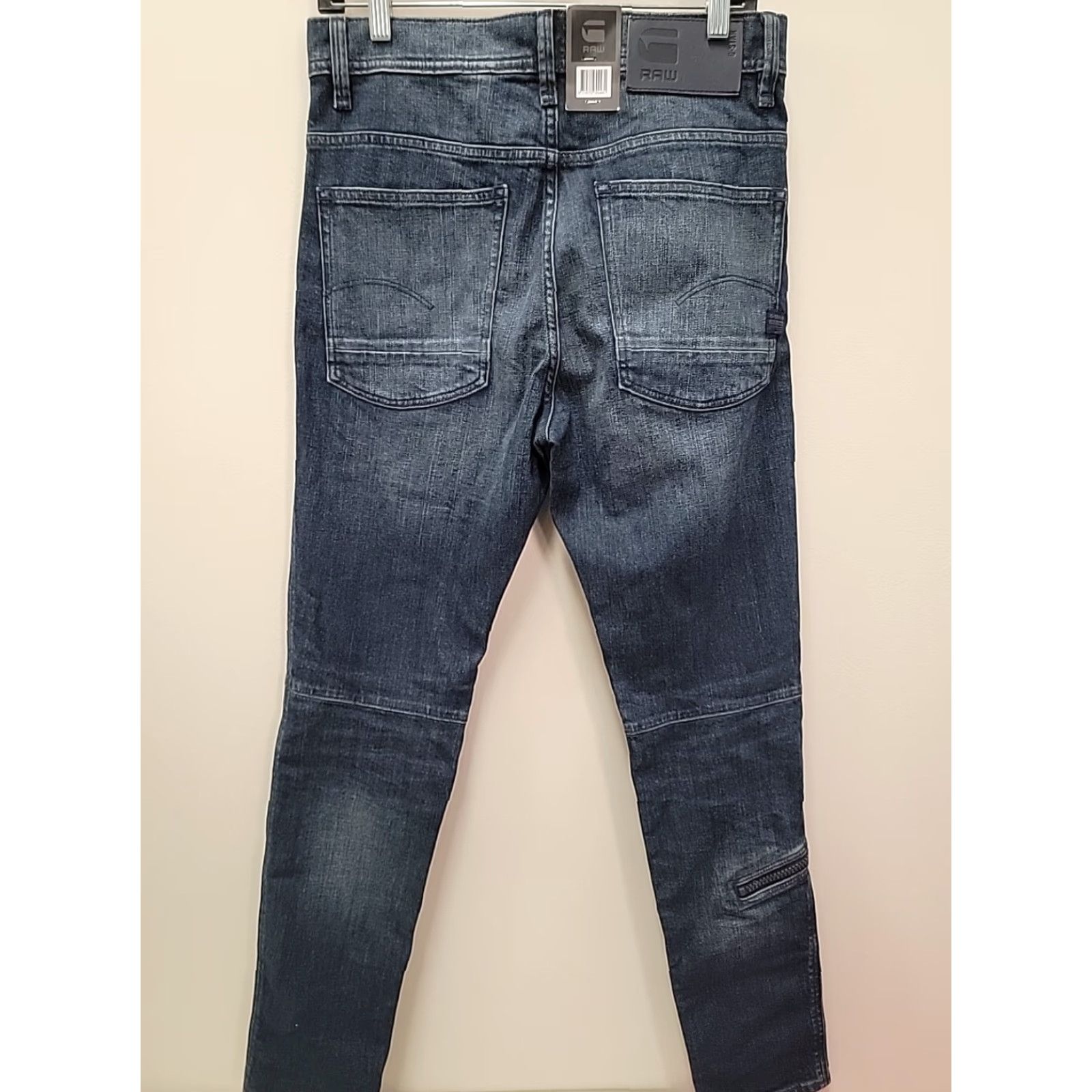 G-Star G Star Raw Jeans Slim Men's 29x32 Denim Blue Navy 3D Pilot Straight Hip Hop Designer Streetwear Mens Size US 29 - 7 Thumbnail