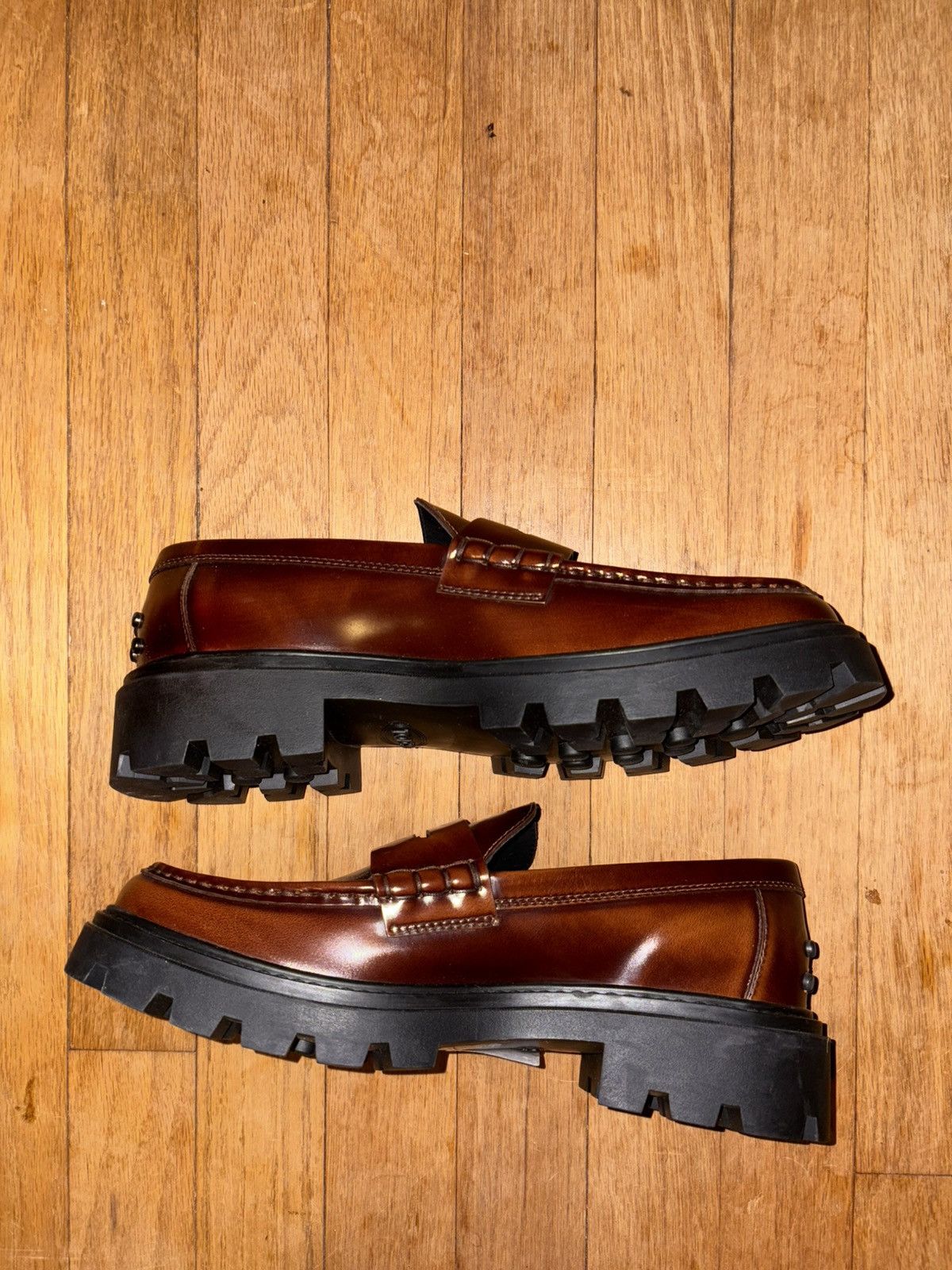 Tod's Tod’s Gomma Pesante Leather Lug-Sole Penny Loafers Size US 10 / IT 40 - 3 Thumbnail