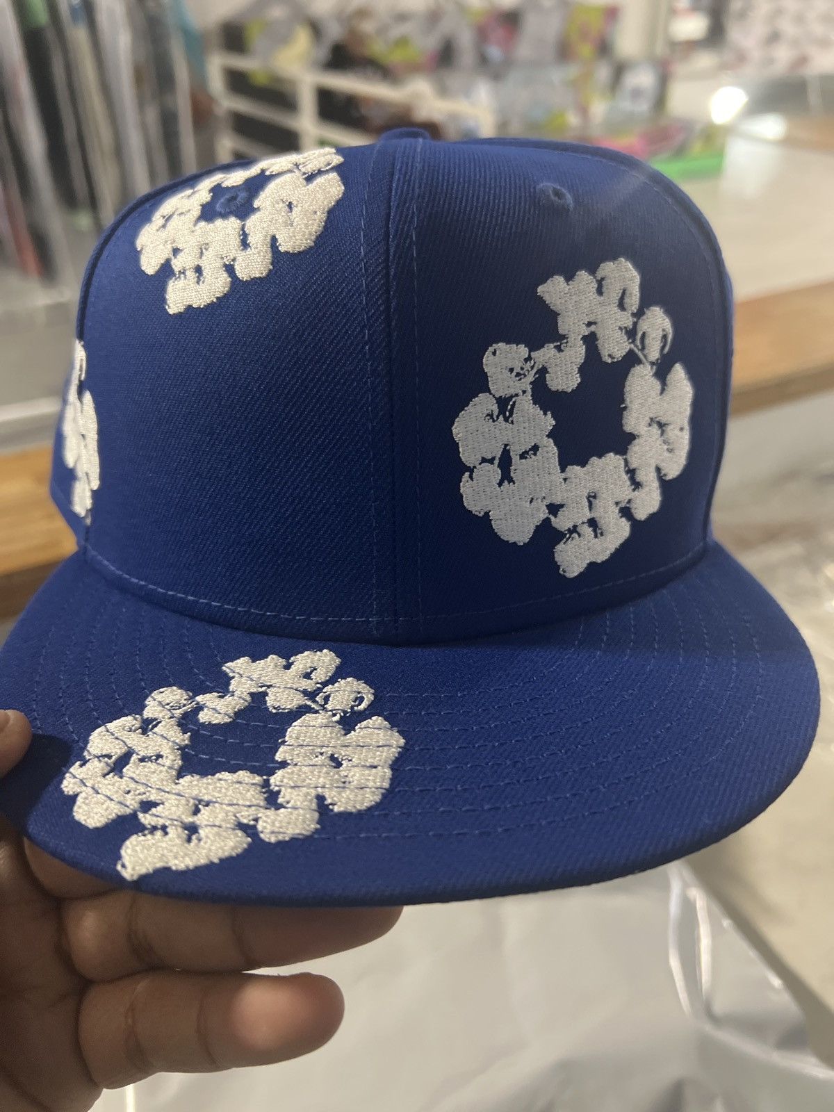 image of Denim Tears Blue Hat, Men's