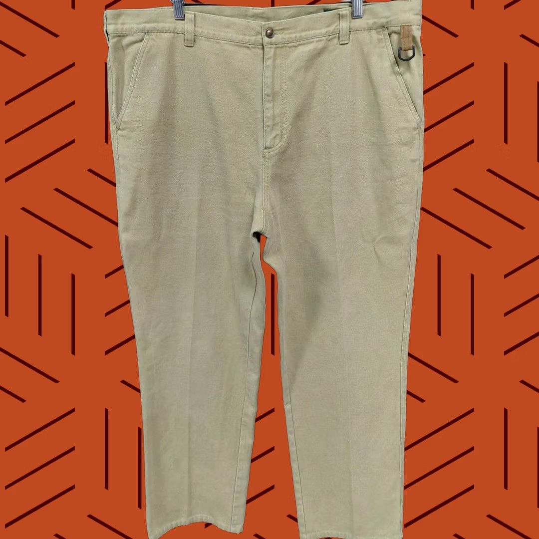 Orvis Orvis Pants Beige Solid Cotton Regular Fit Men 44 Woven Chino Straight Rise Mid 10-12 in Inseam 33 in Button Machine Washable Casual Size US 44 / EU 60 - 1 Thumbnail