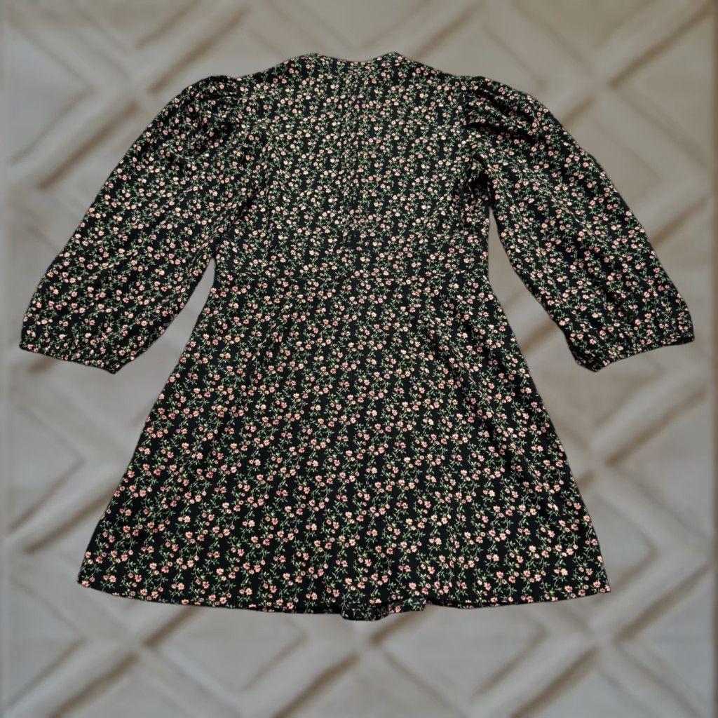 Topshop Topshop Dress Womens Mini Puff Sleeve High Neck Black Floral 8 Size M / US 6-8 / IT 42-44 - 1 Thumbnail