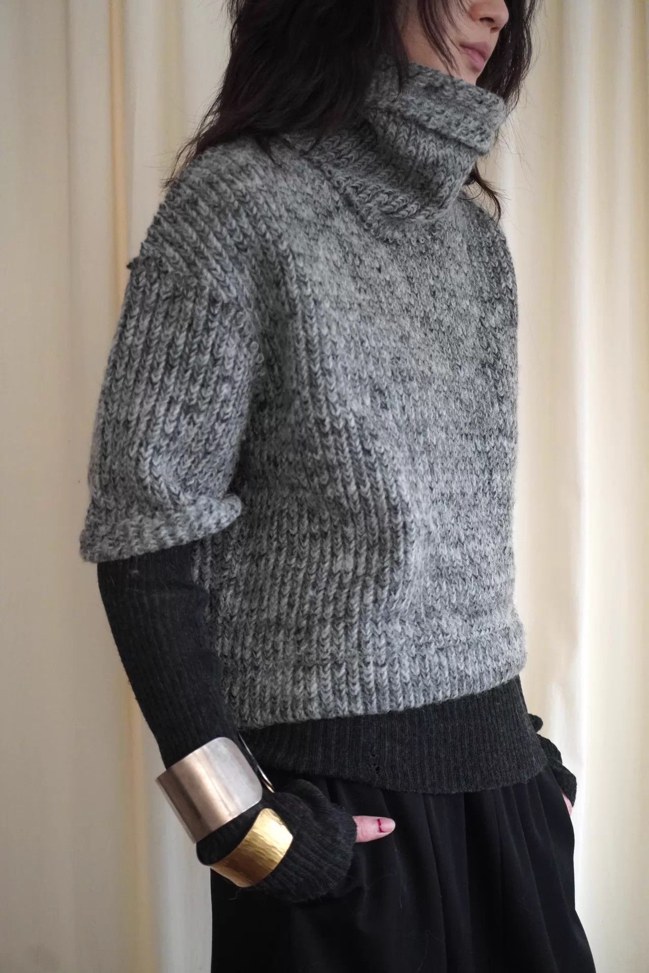 Y's Y's 2000s Short-Sleeve Turtleneck Chunky Knit Top M Size M / US 6-8 / IT 42-44 - 7 Thumbnail
