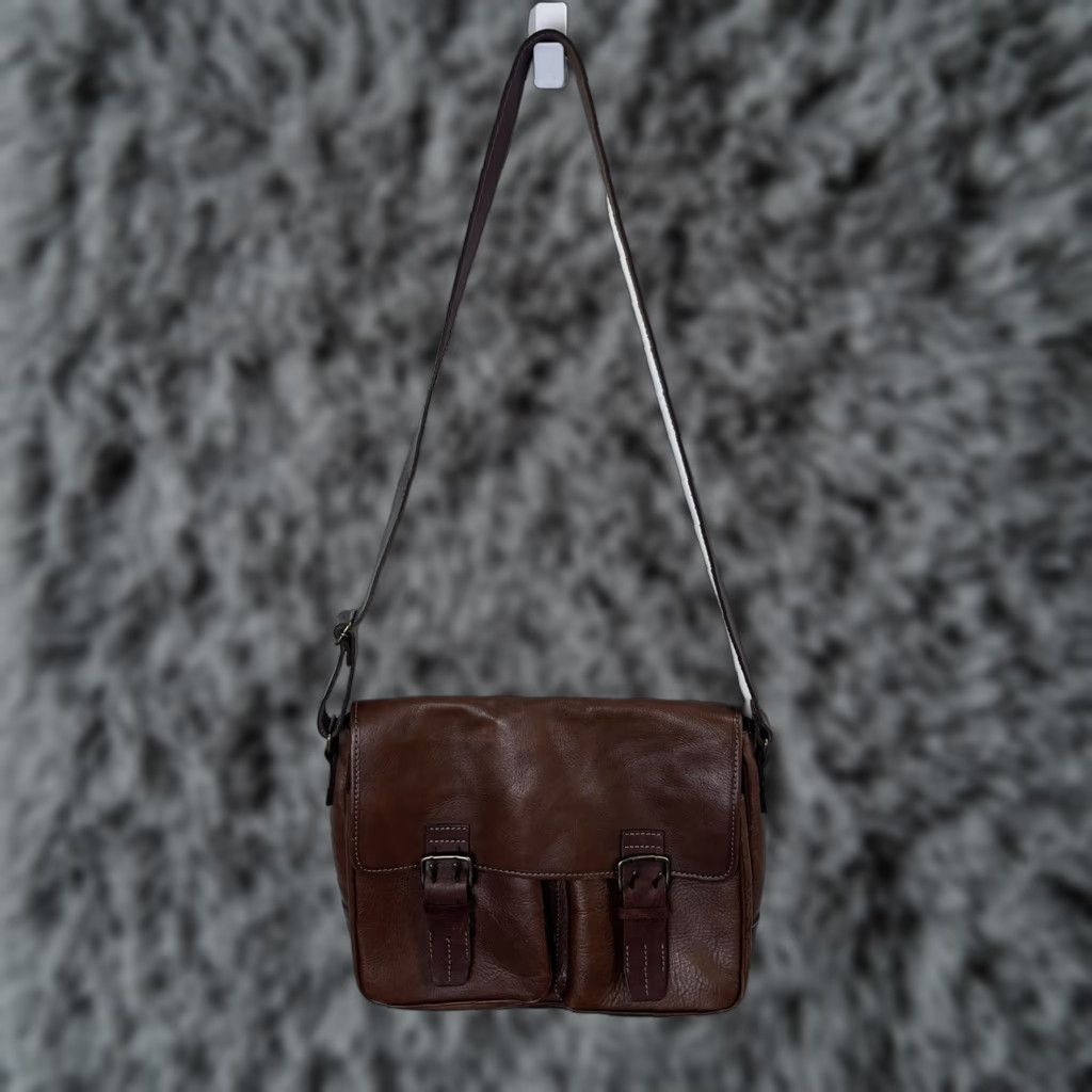 Vintage WILSONS LEATHER Brown Medium Messenger Bag Magnetic Closure VGUC Mens Size ONE SIZE - 1 Thumbnail